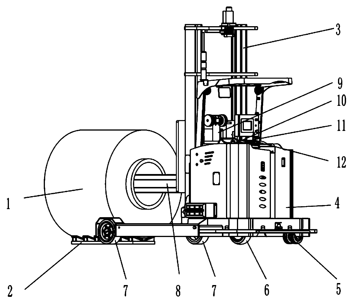 Heavy AGV suitable for carrying copper-aluminum coiled materials