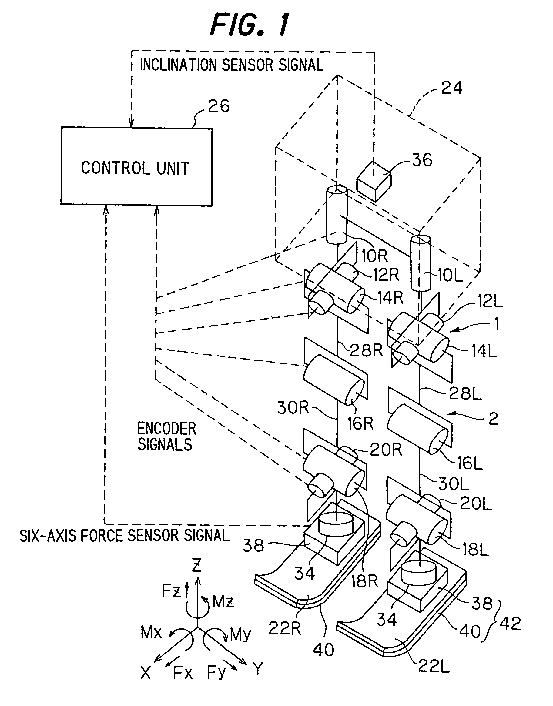 Floor reaction detector of legged mobile robot