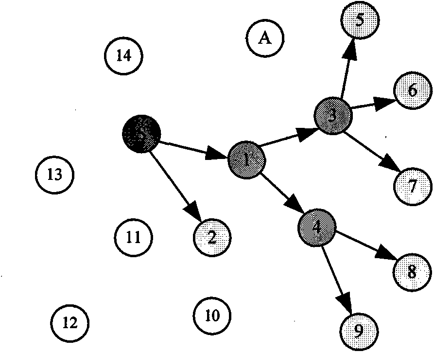 Cognitive radio self-organization network message multicast transmission method