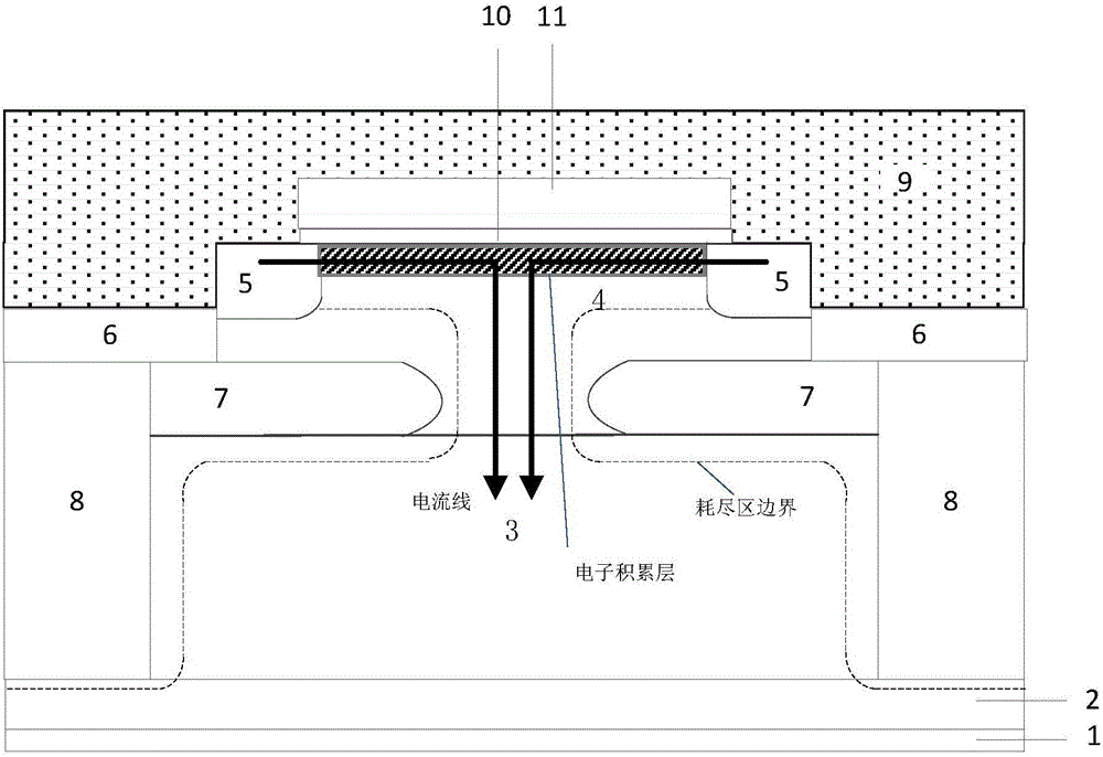 Metal oxide diode with high voltage withstanding and low conduction voltage drop characteristics