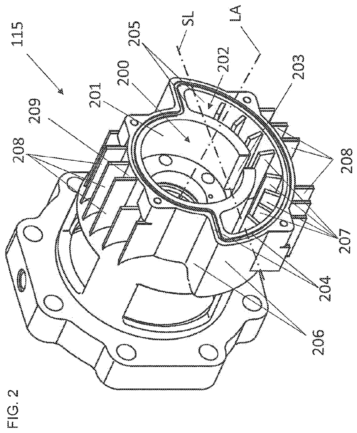 Bearing housing for a turbomachine, and turbomachine having a bearing housing