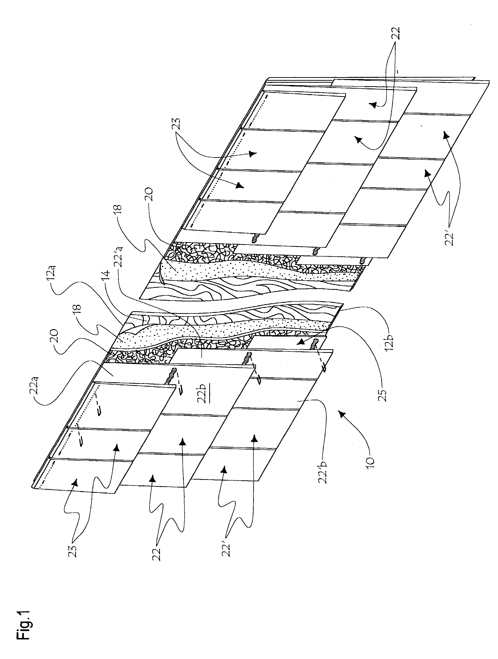 Panel mounted shingles assembly with ventilating screen