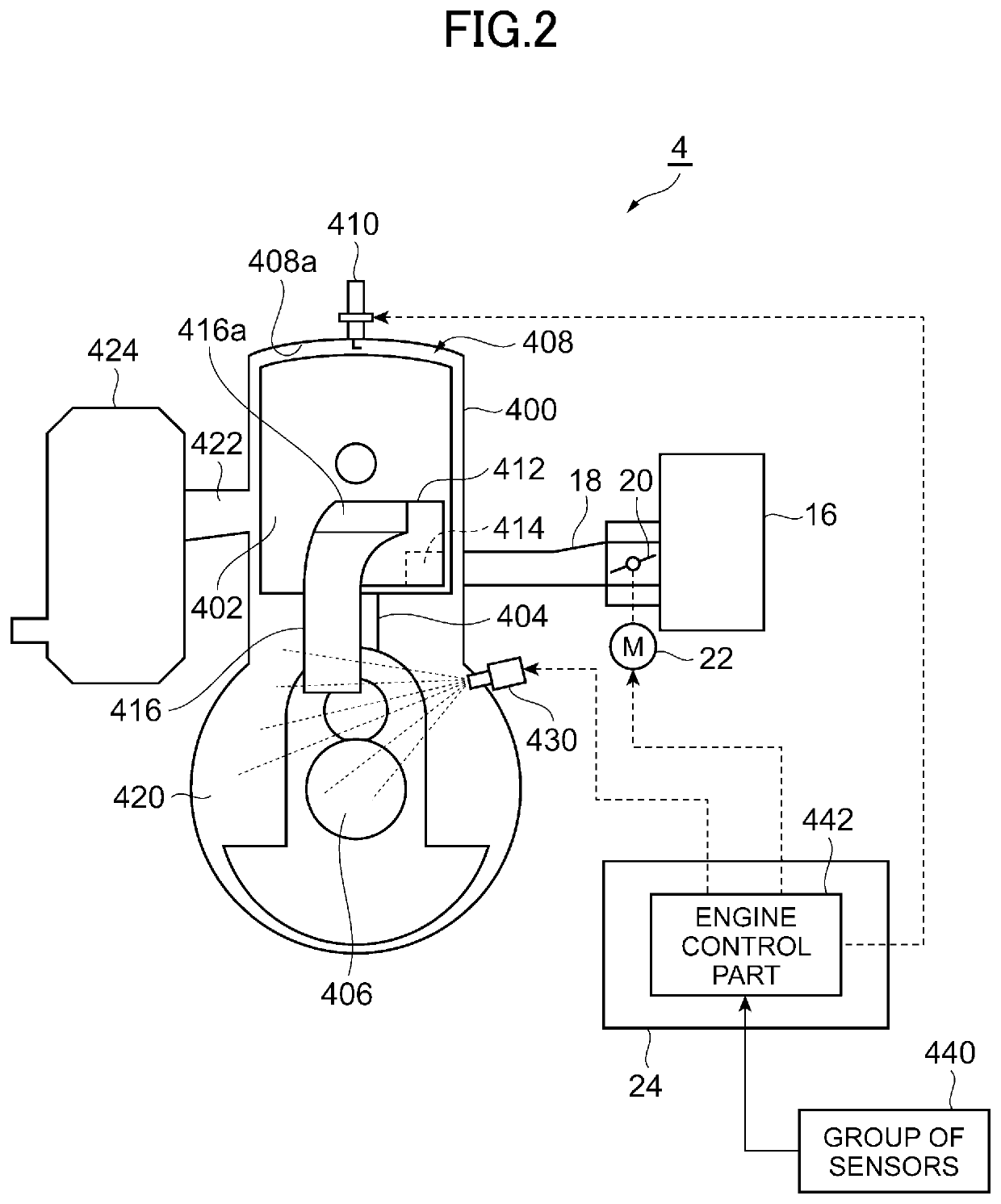 Two-stroke engine for working machine and series hybrid device for working machine incorporating the same