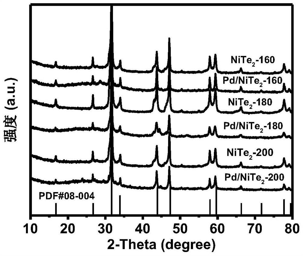 A kind of catalyst of two-dimensional nickel telluride supporting palladium single atom and its preparation method and application