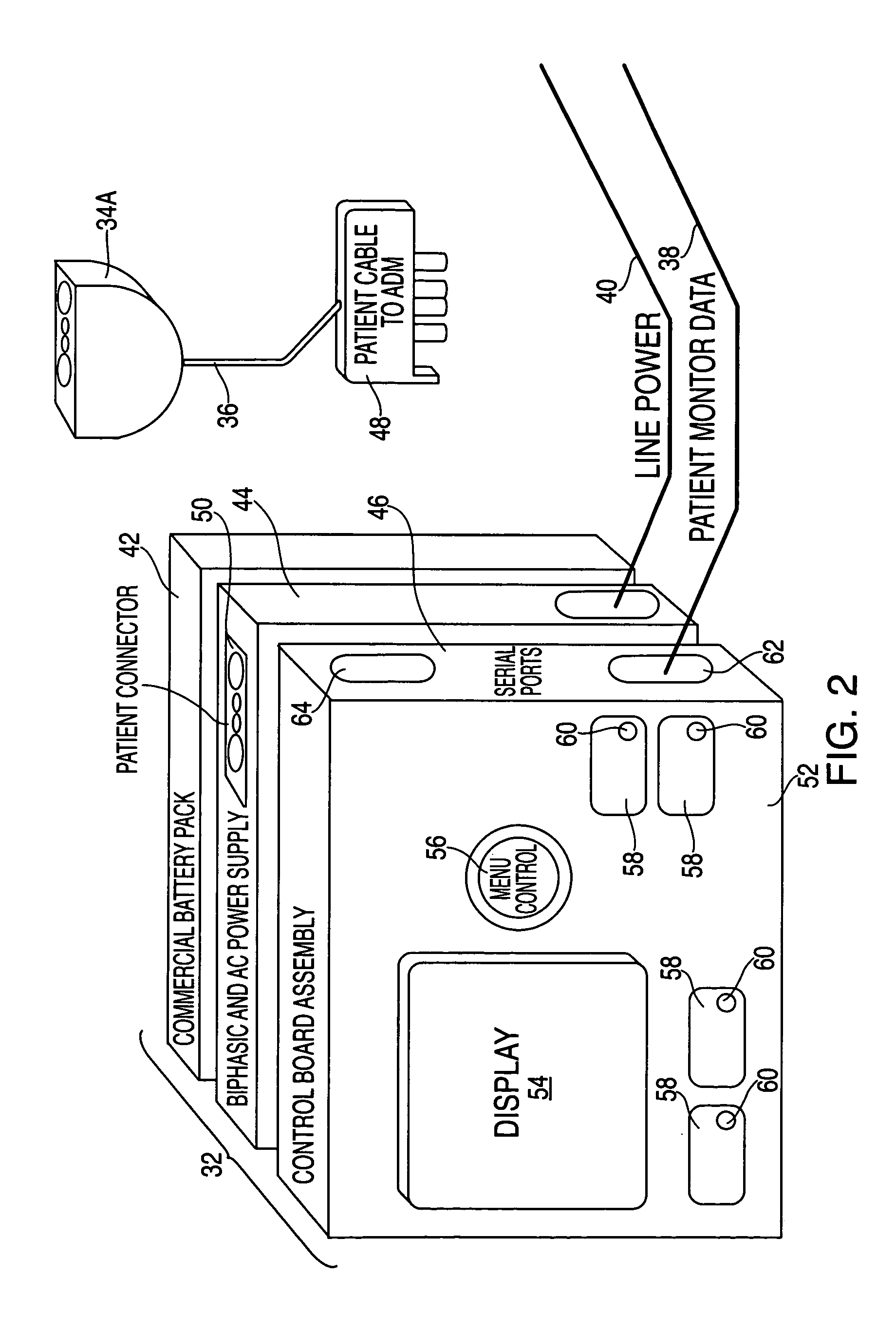 Automatic defibrillator module for integration with standard patient monitoring equipment