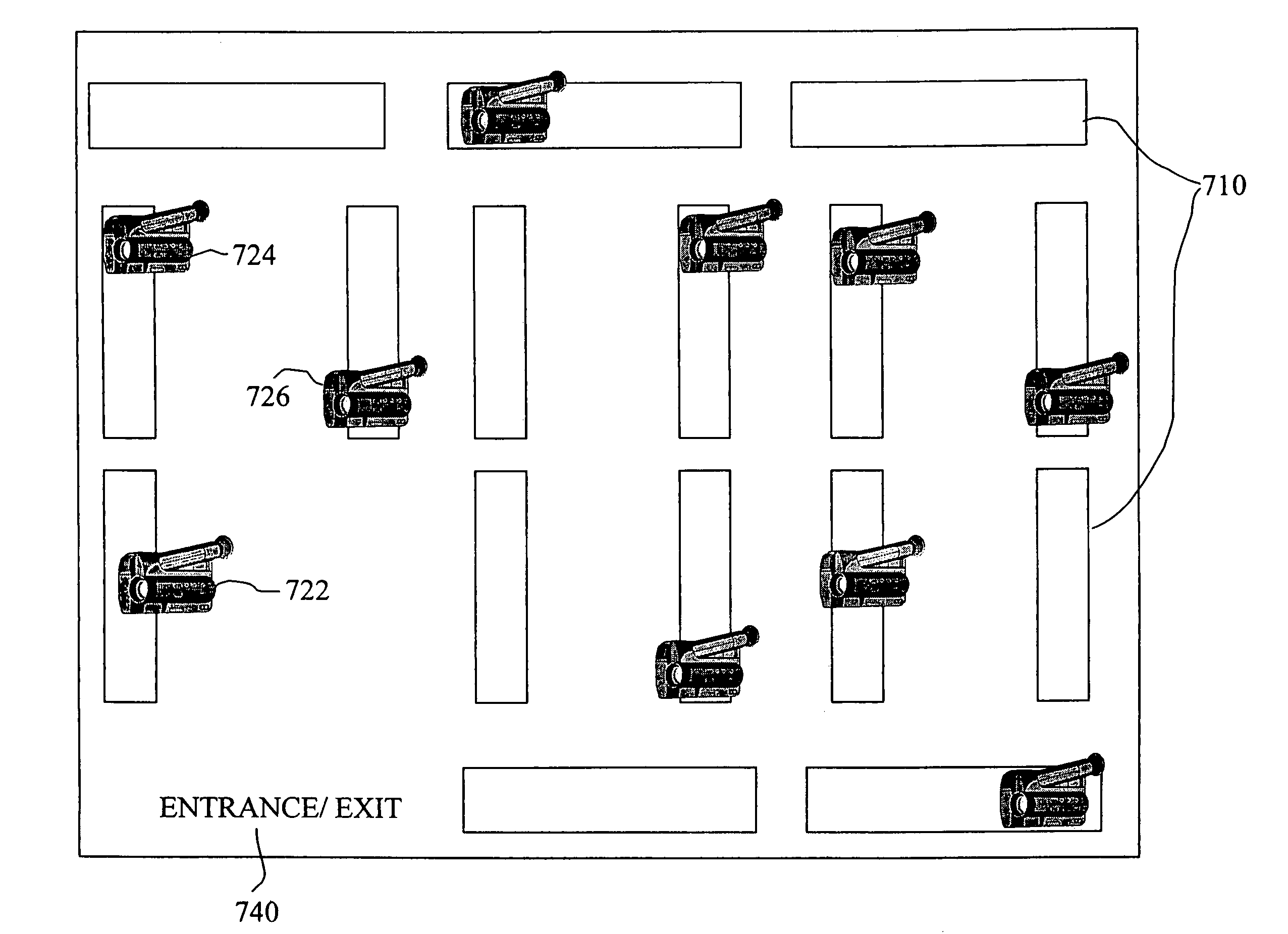 Display arrangement including face detection