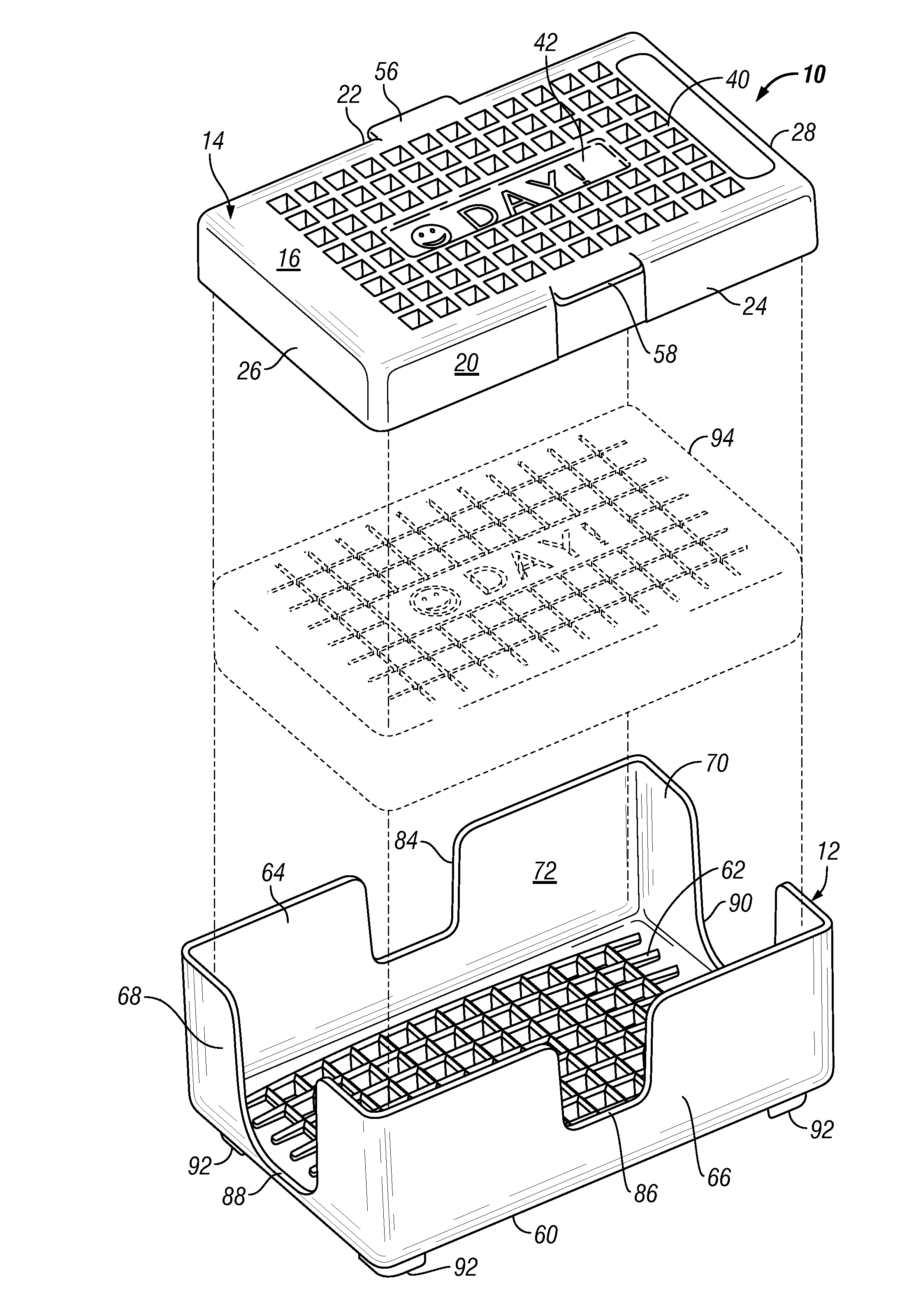 Soap holding device having design imprinter