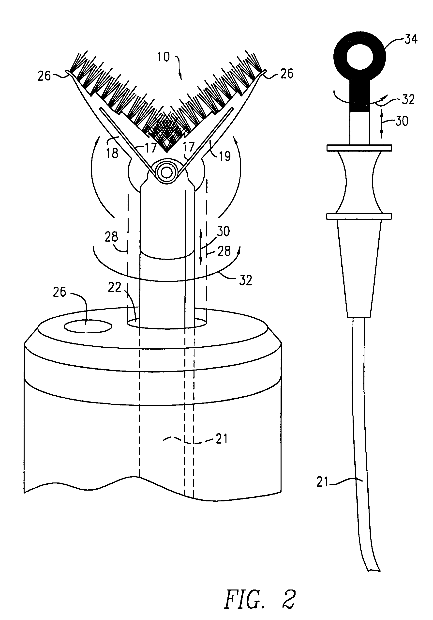 Retractable brush for use with endoscope for brush biopsy