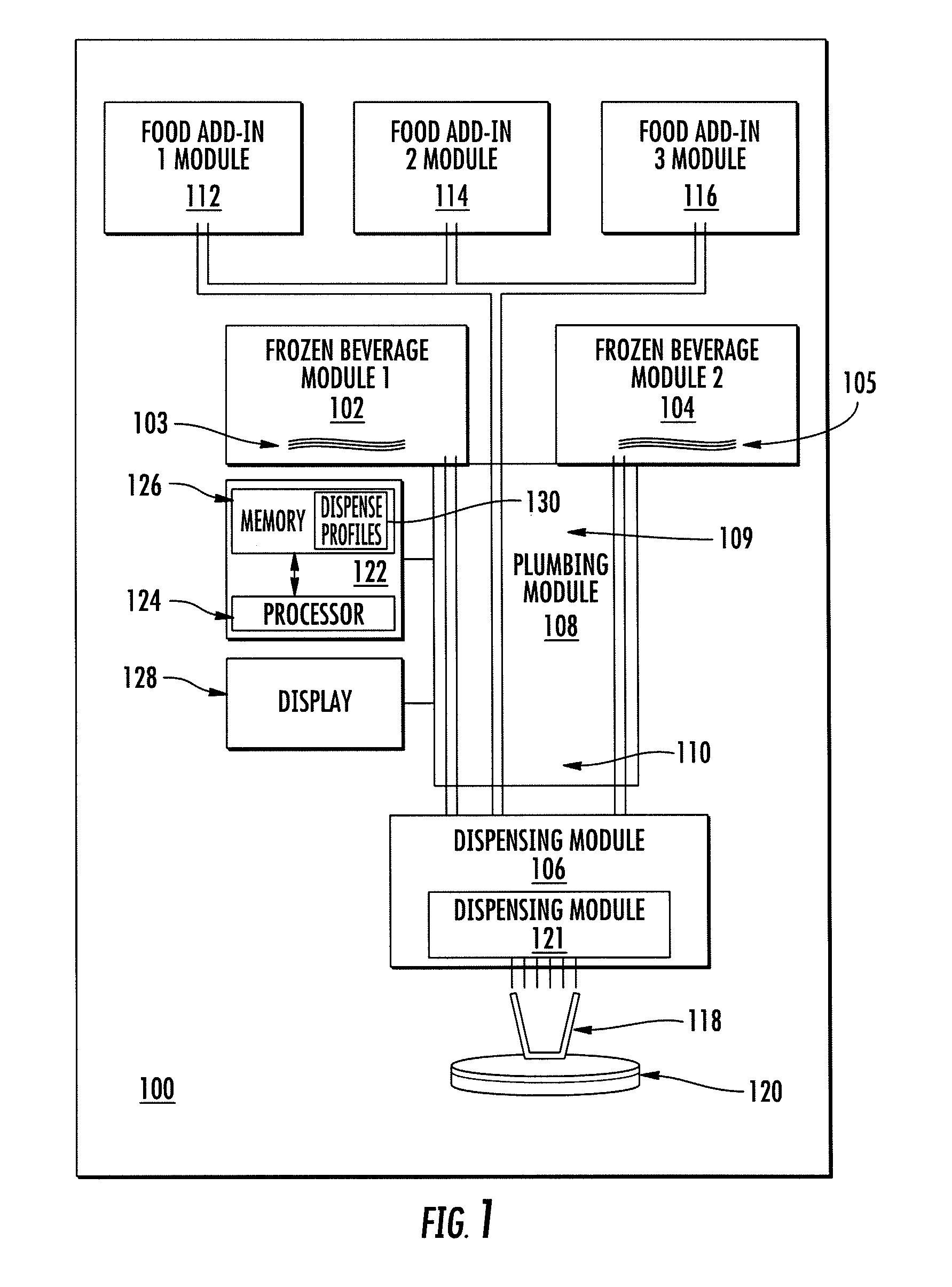 Frozen beverage dispensing manifold