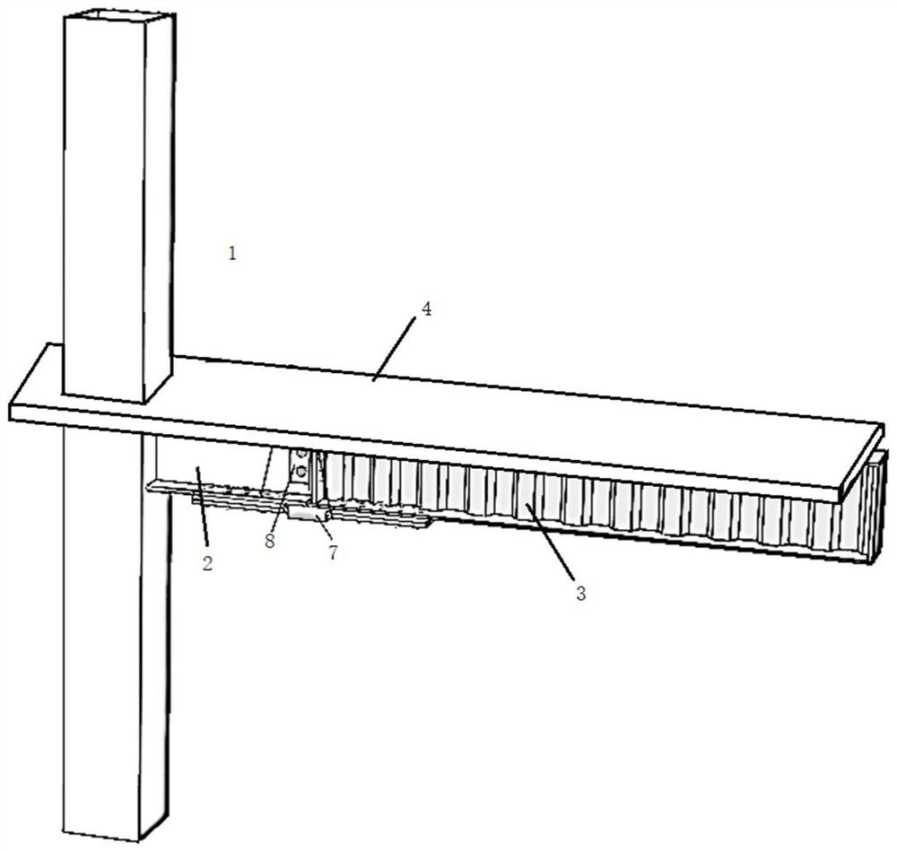 Corrugated steel web beam combined joint structure and assembly method