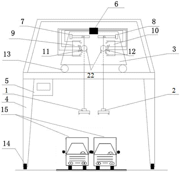 A bridge crane suspension rope detection device and detection method thereof