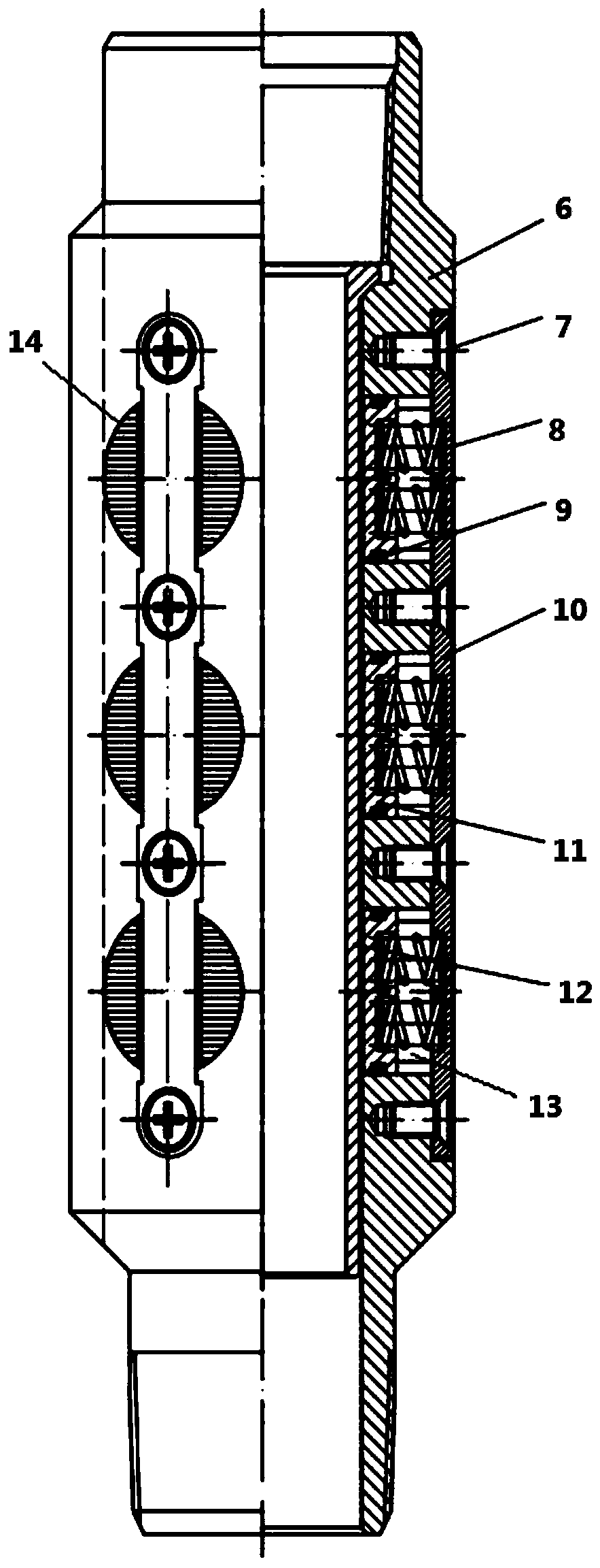 Small-hole fracturing string and application method thereof