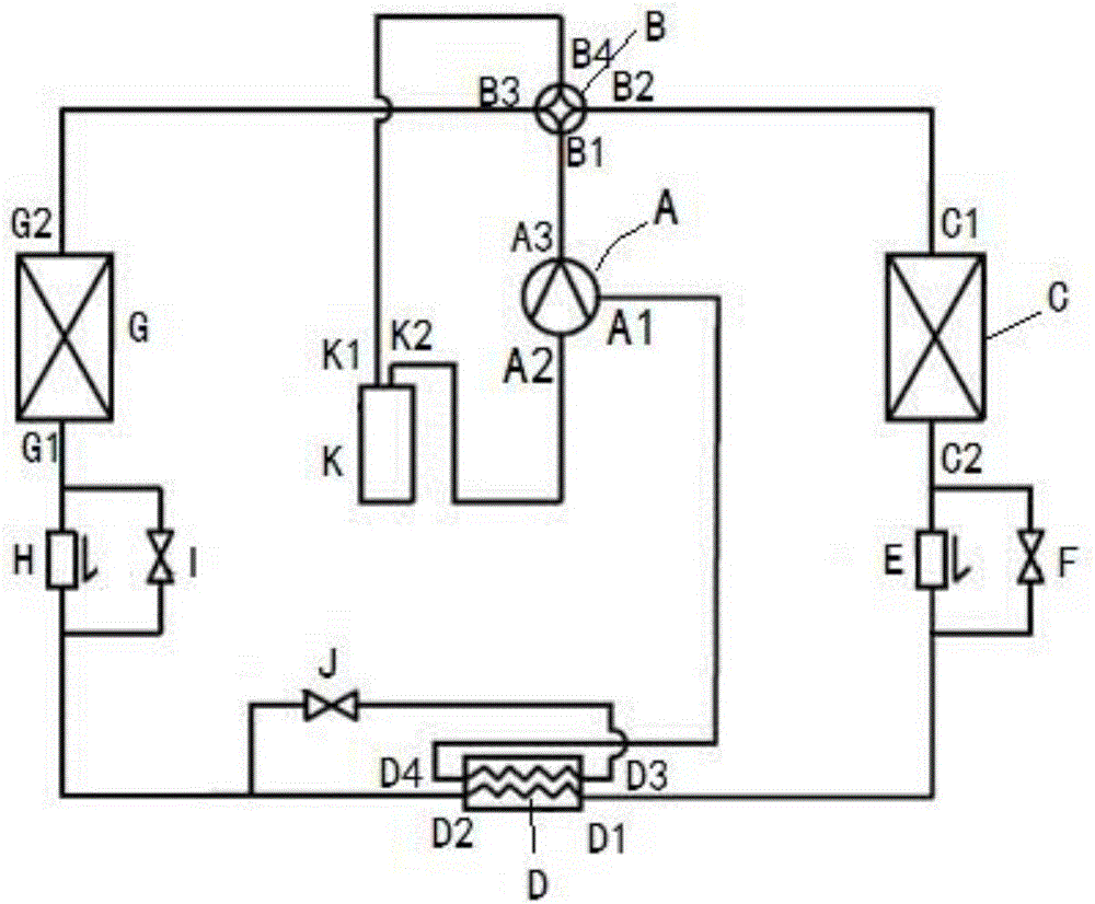 Heat pump system and car with same