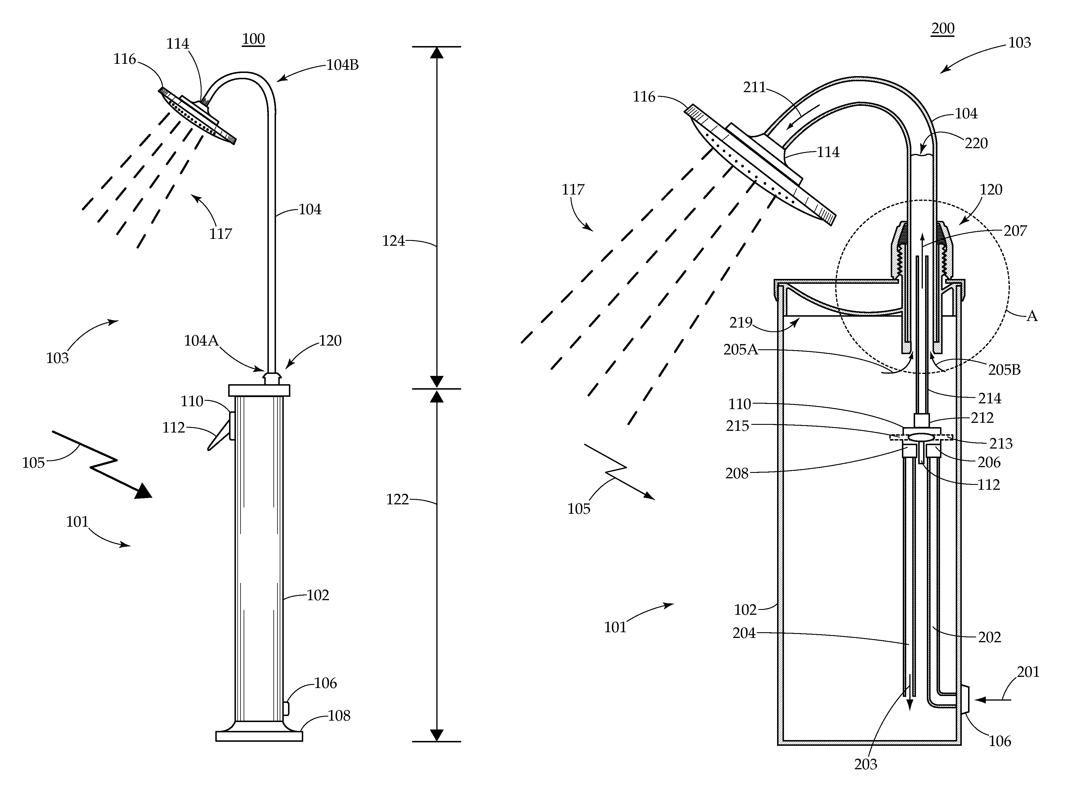 Portable solar shower