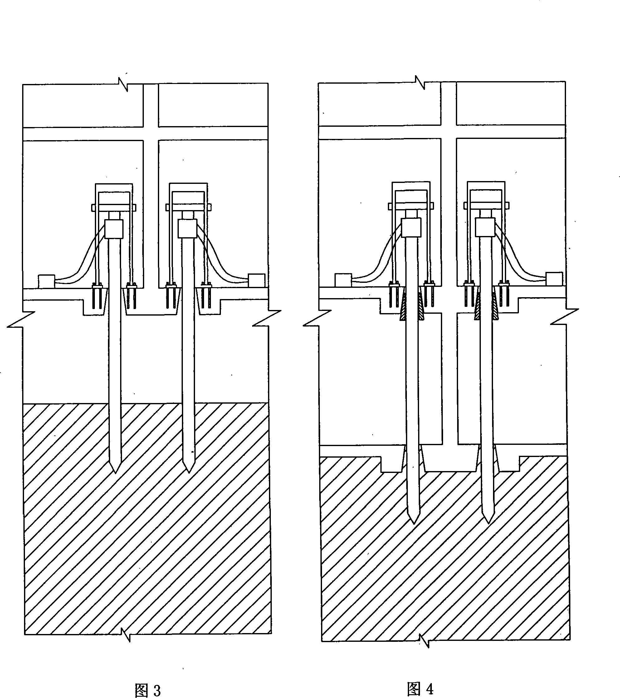 Static pressure pile process for construction of existing building basement