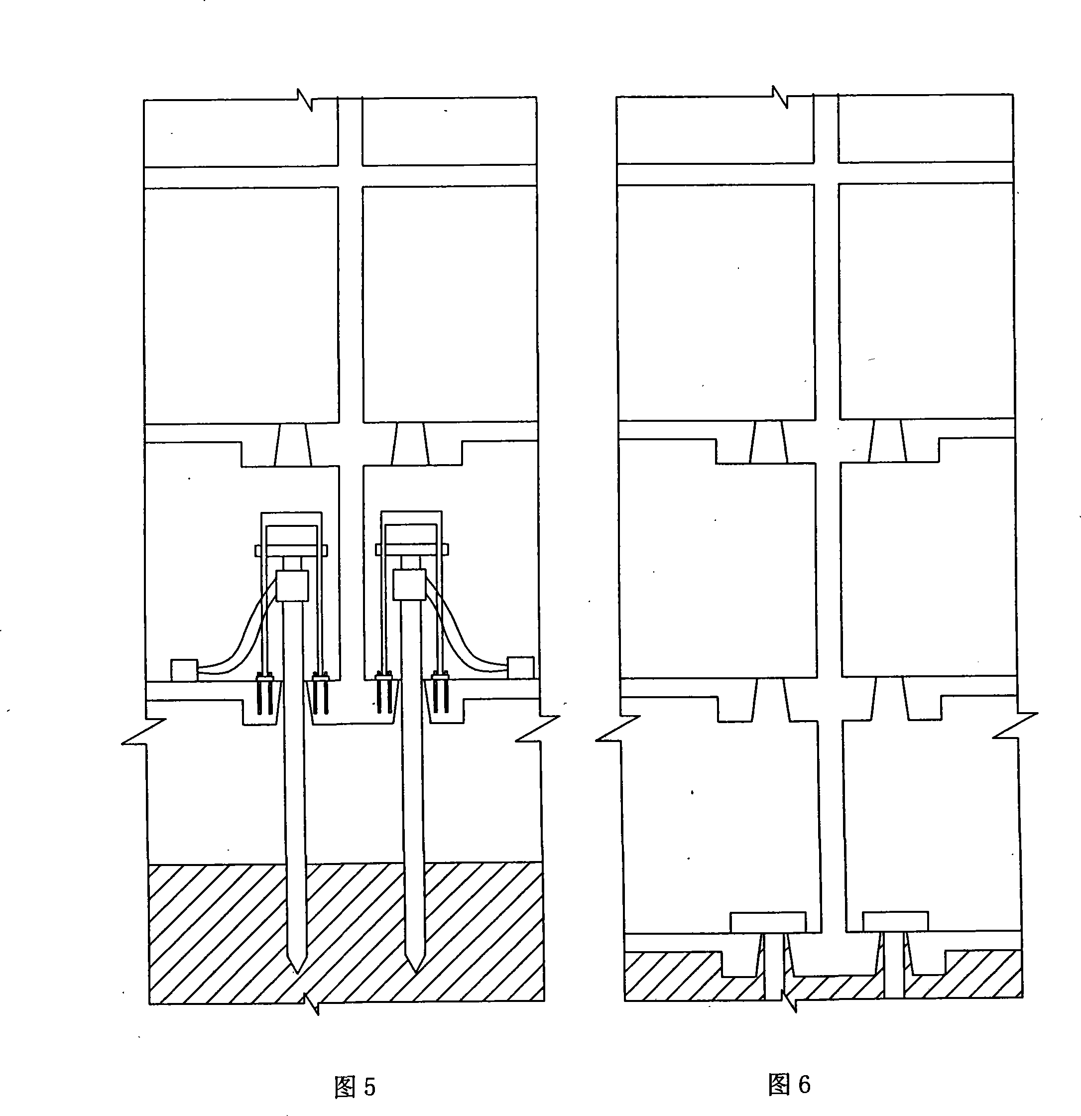 Static pressure pile process for construction of existing building basement