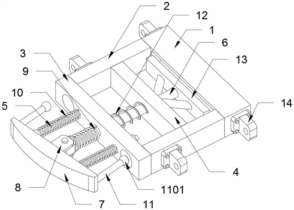 Energy-absorbing and decompressing protective frame device installed on the rear frame of heavy-duty vehicles