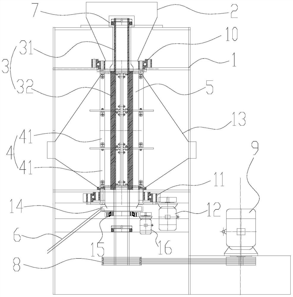 Zero-pressure rubbing-off type rotary rice husking machine