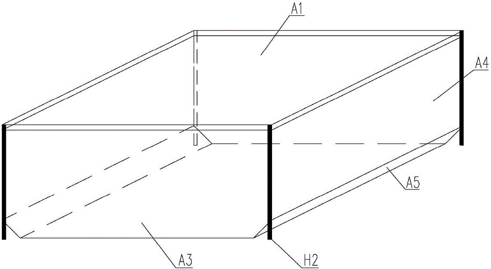 A cast-in-place hollow floor with holes formed by mesh box-shaped members