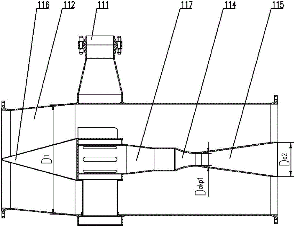 Ejector for engine test bed exhaust system