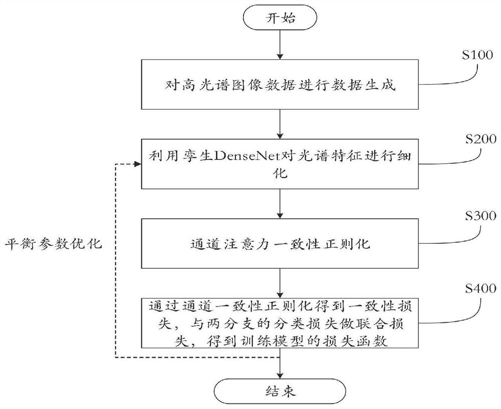 Hyperspectral image classification based on twin spectral attention consistency