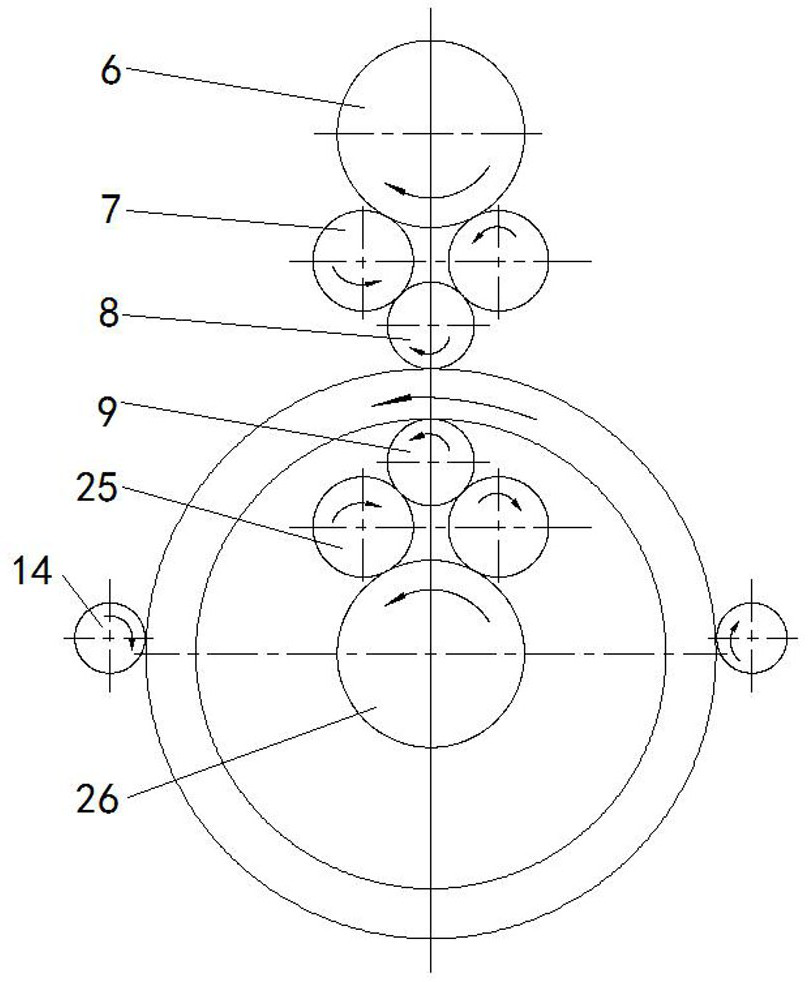 A vertical small diameter work roll ring rolling device