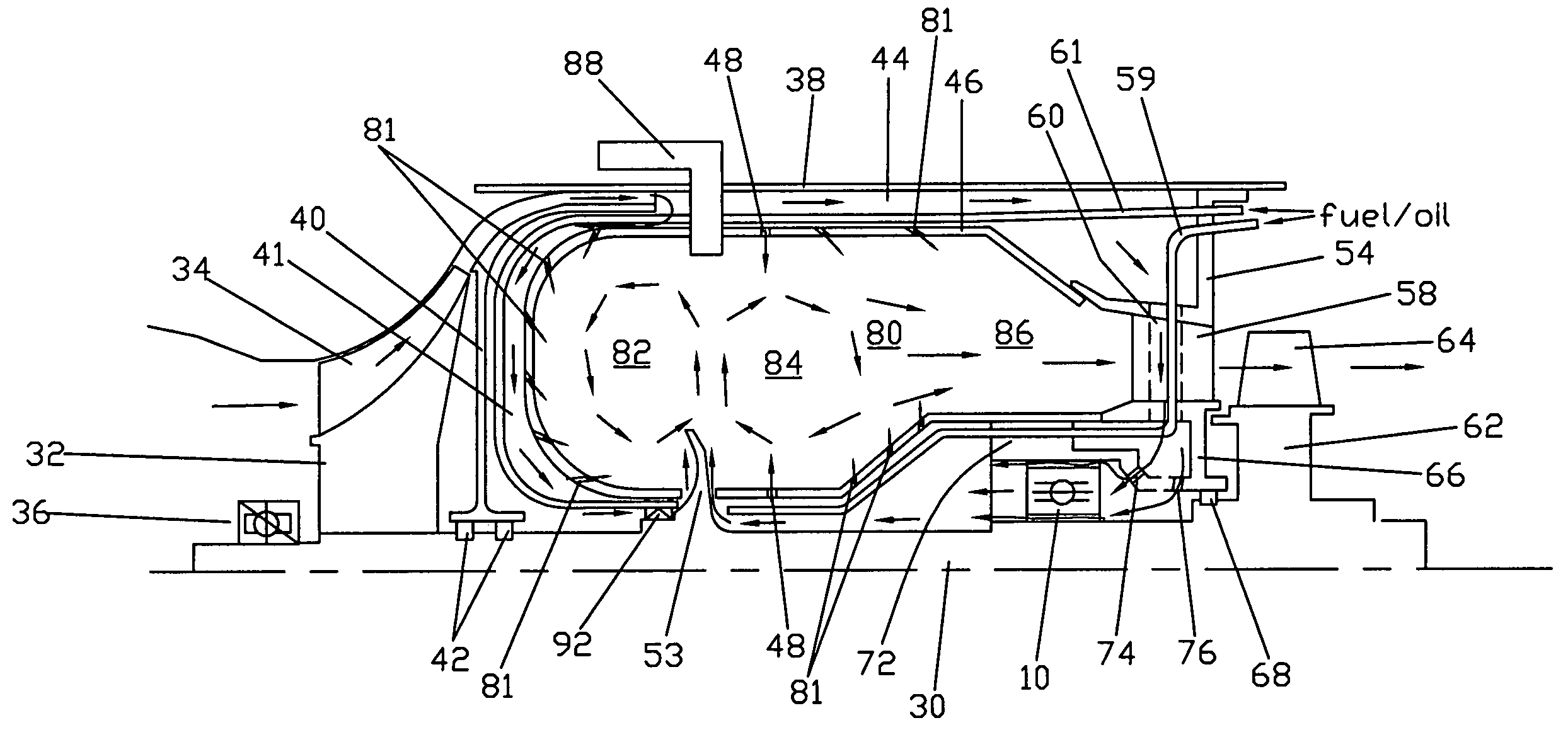 Small gas turbine engine with multiple burn zones