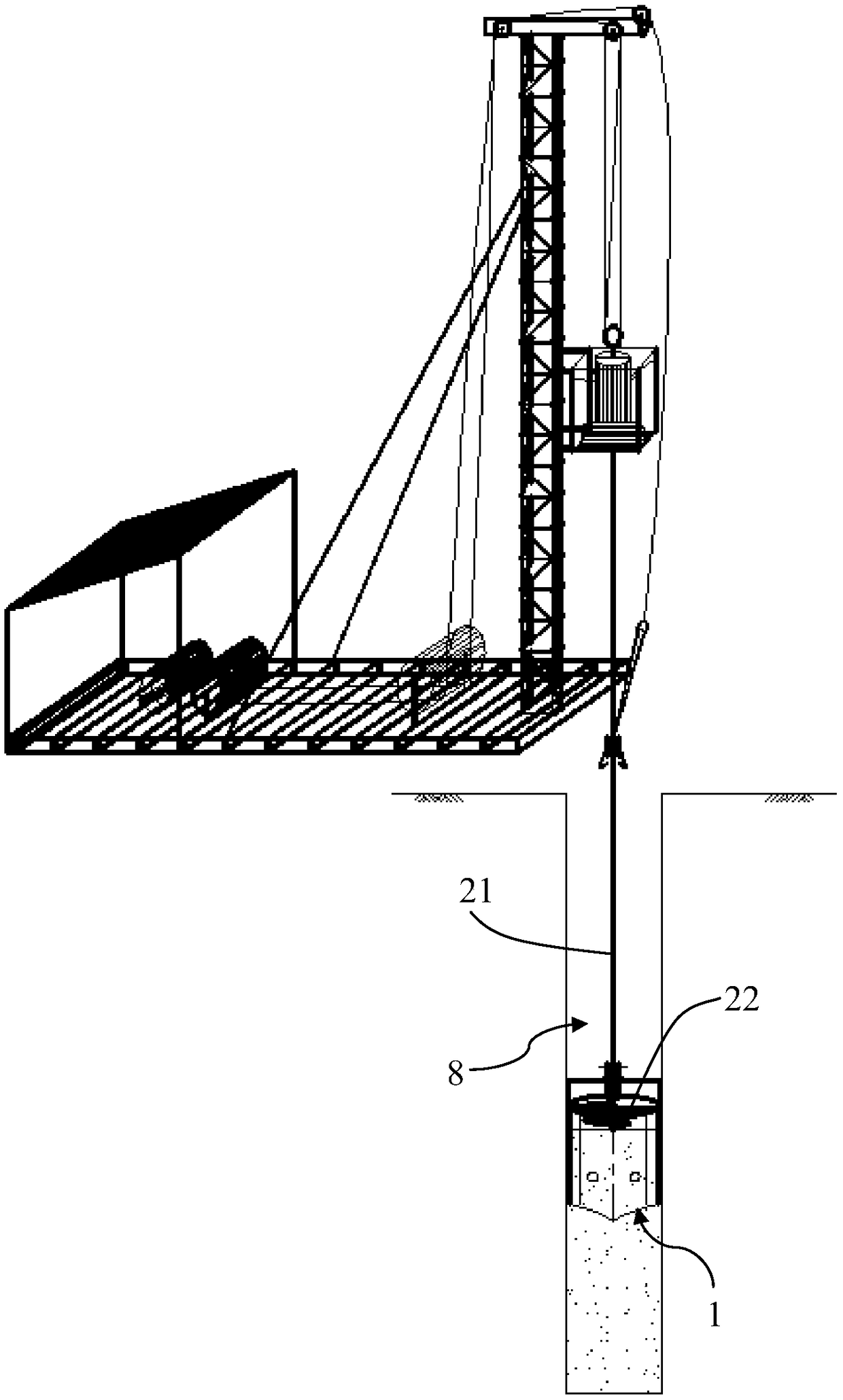 Bore forming device of soft soil stratum cast-in-situ bored pile and construction method thereof