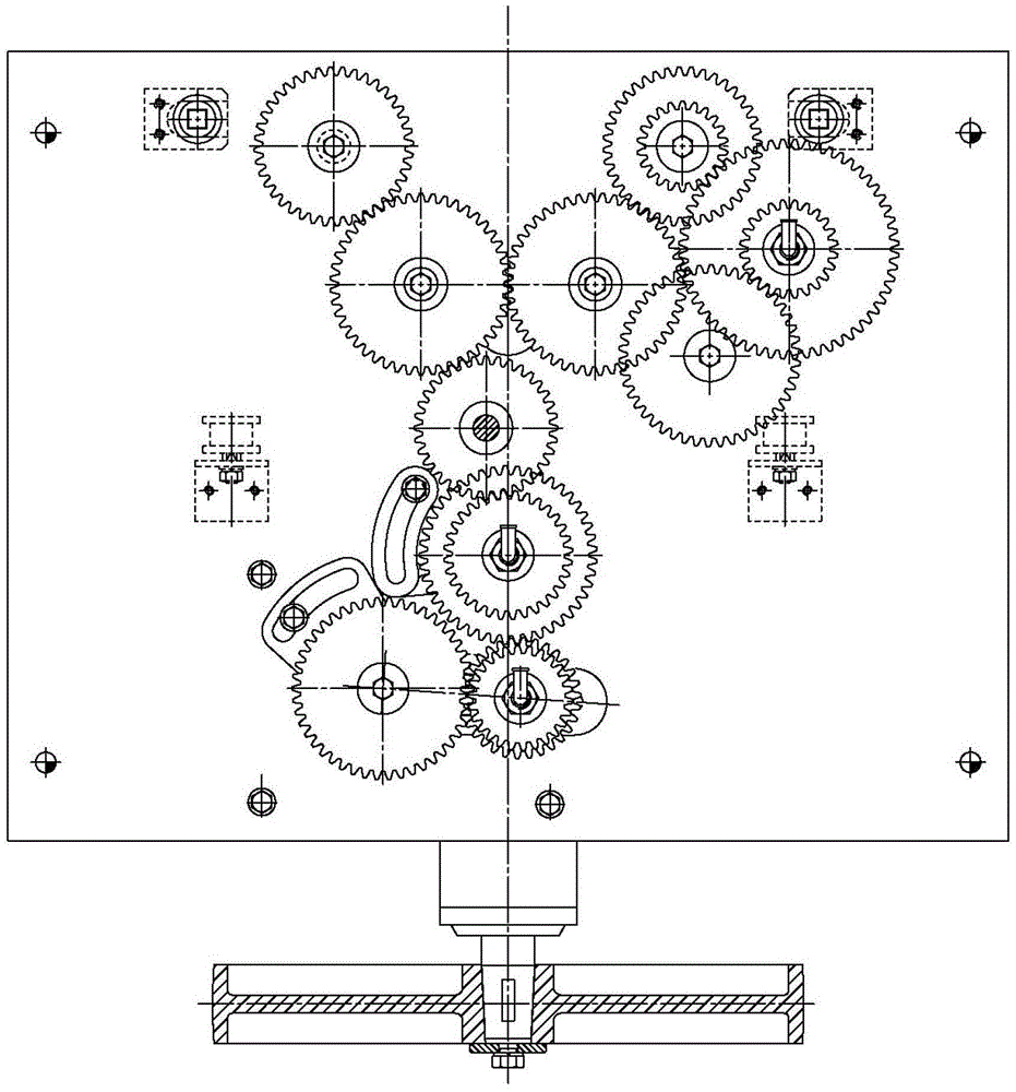 A gearbox transmission system for a 310g high-speed two-for-one twister