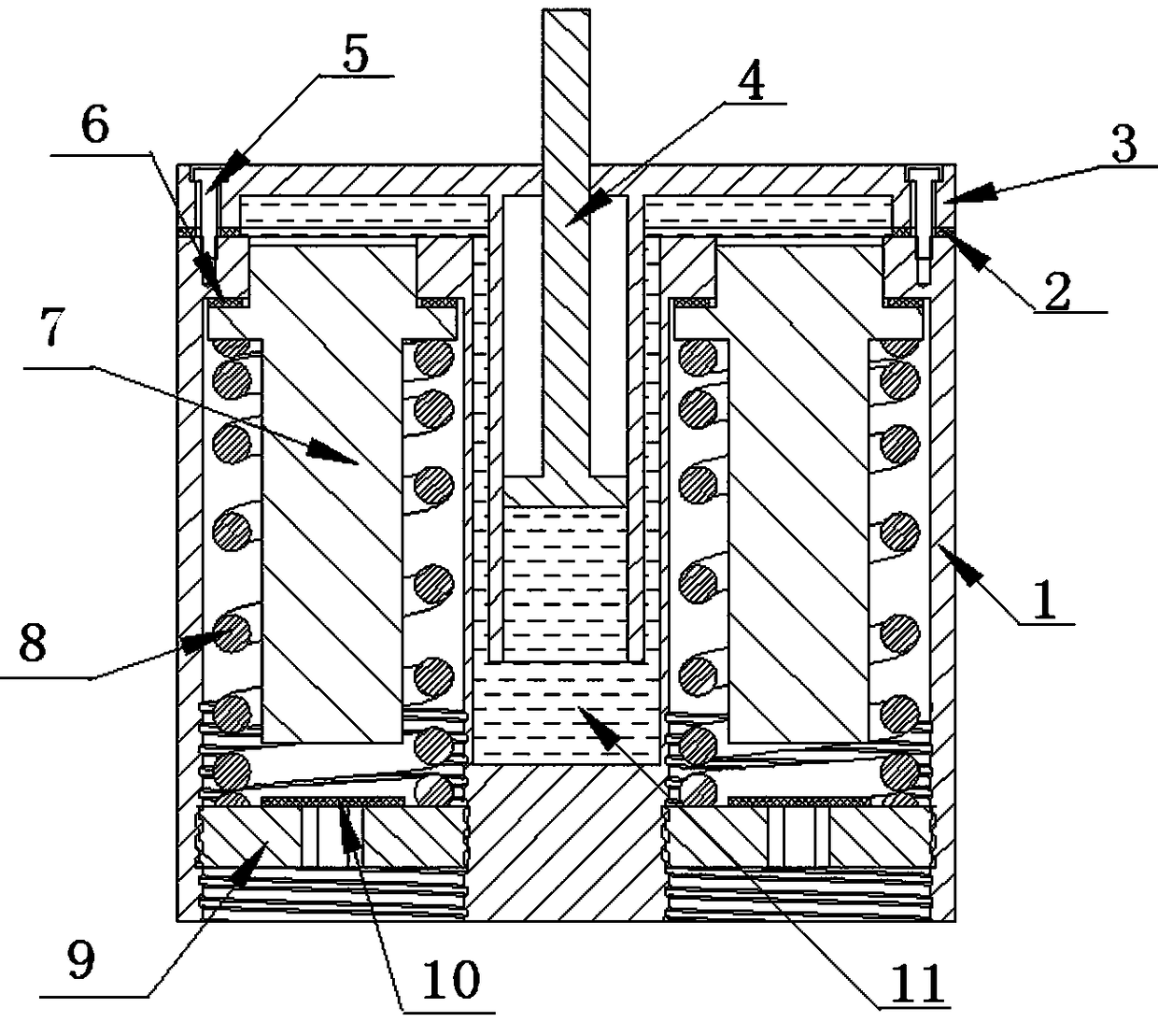 A mechanical molecular spring vibration isolation buffer device