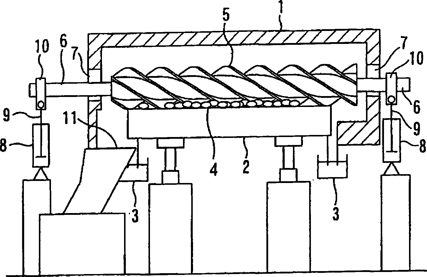 Screw conveyor for discharging reduced iron from rotary hearth reduction furnace