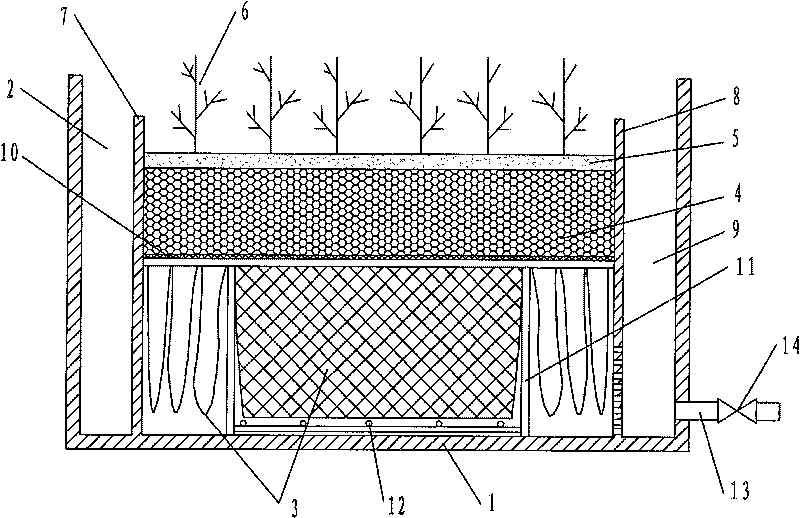 Quasi-undercurrent aeration constructed wetlands