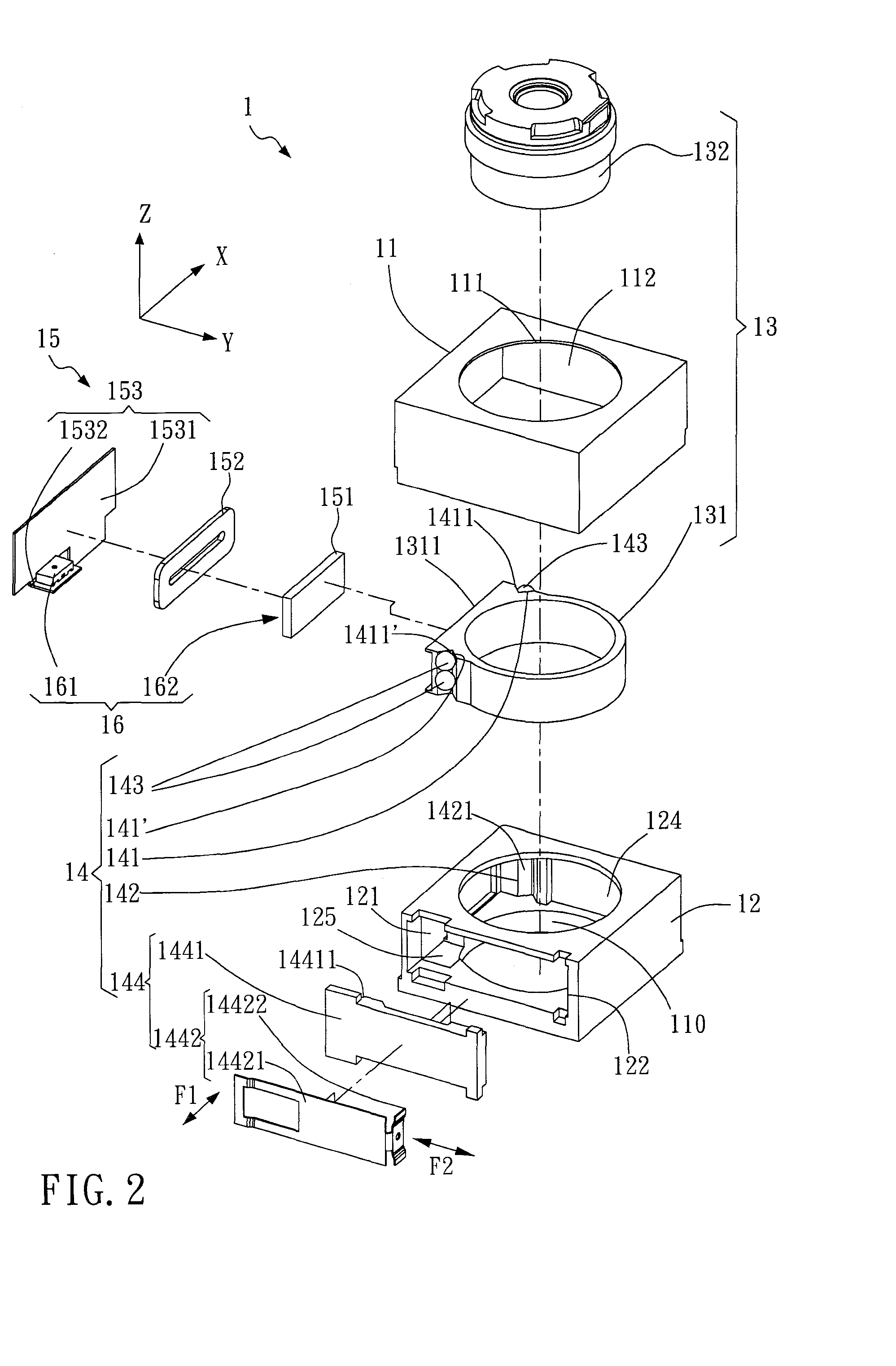 Electromagnetic Driving Device for Lens Having an Anti-Tilt Mechanism