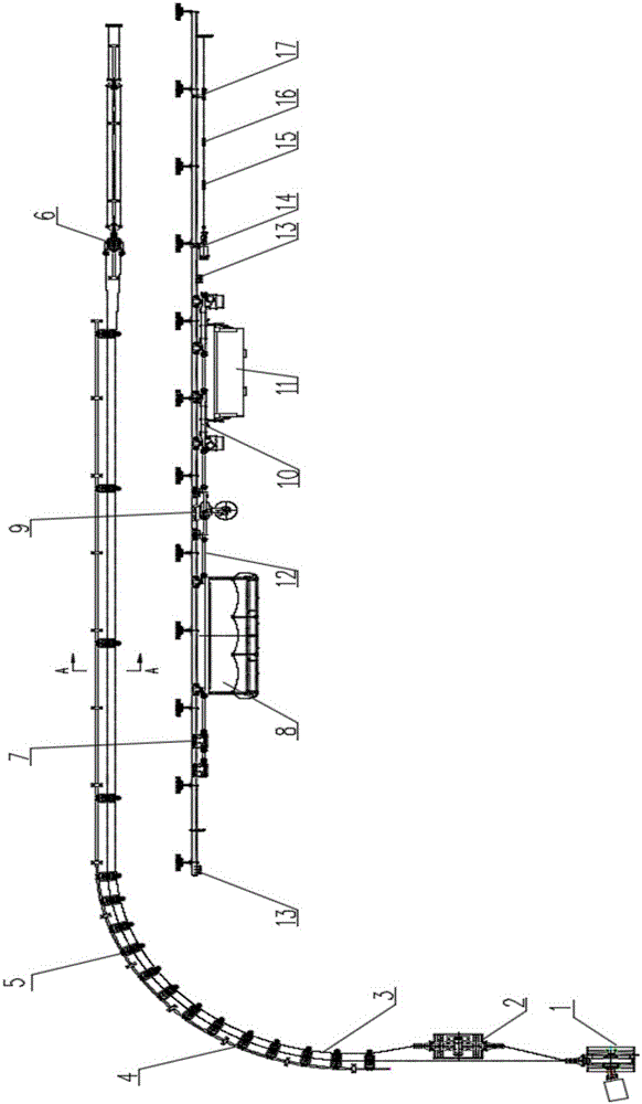 Monorail crane transportation system pulled by steel wire rope of hydraulic winch