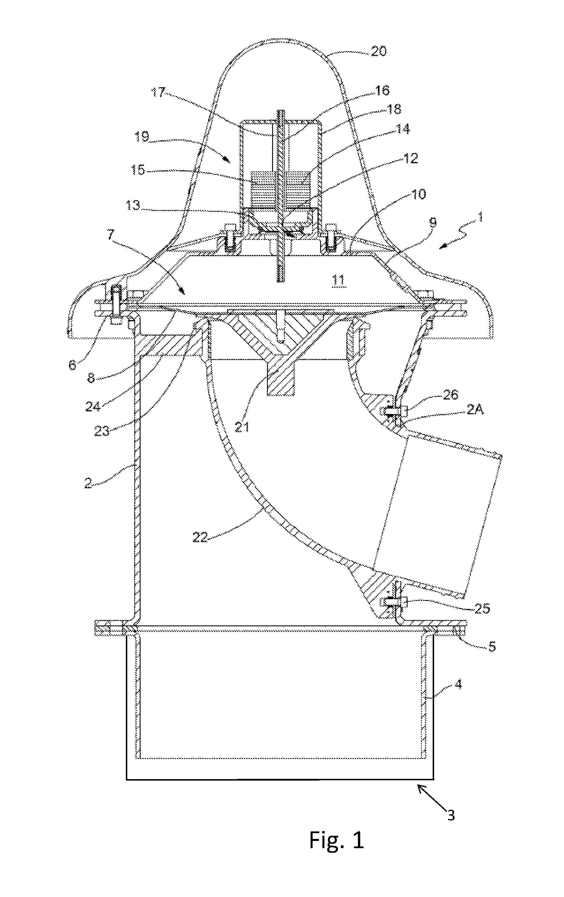 Pressure relief valve for containers suited for the pneumatic loading of loose solid products, in particular silos