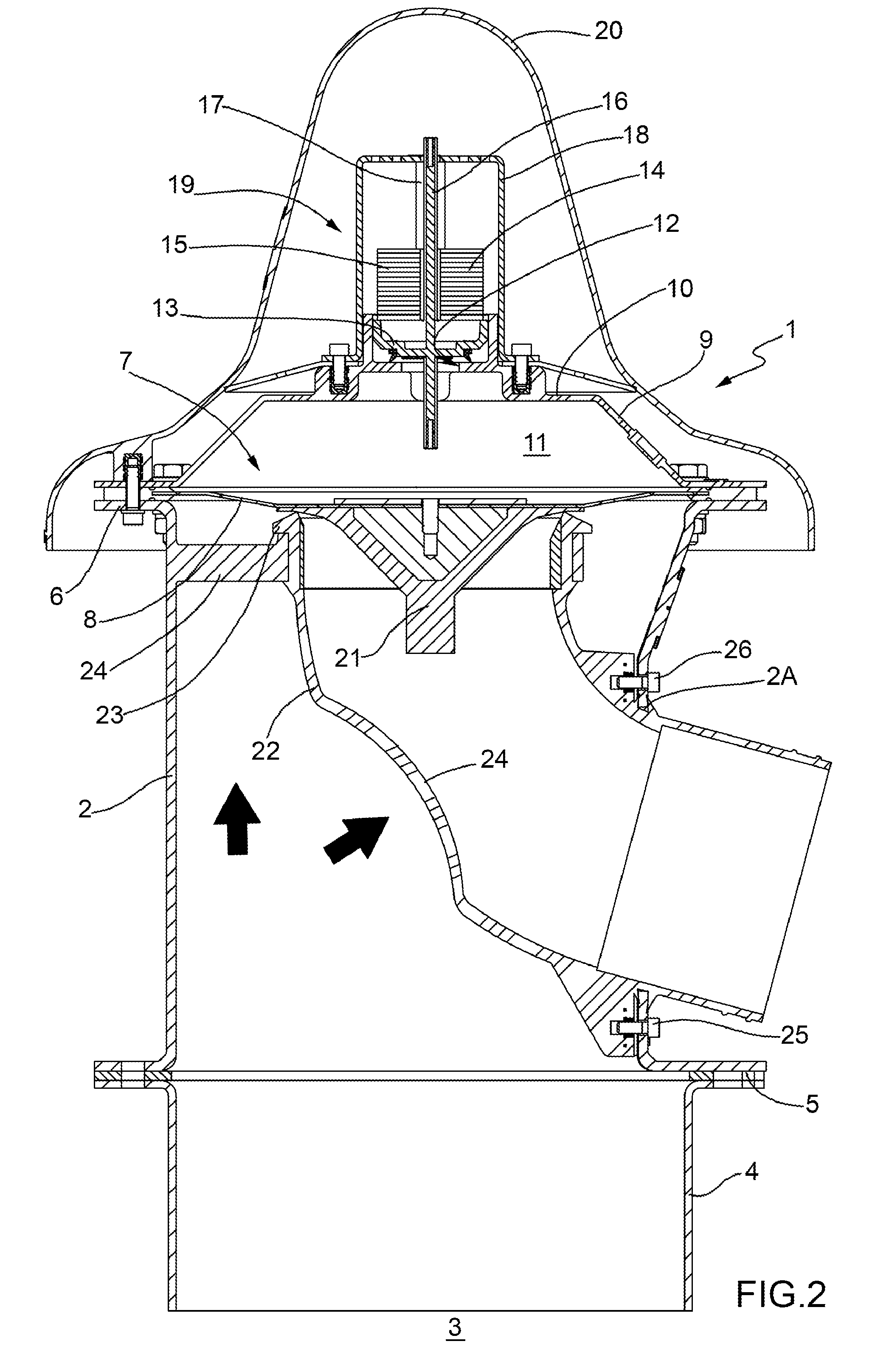 Pressure relief valve for containers suited for the pneumatic loading of loose solid products, in particular silos