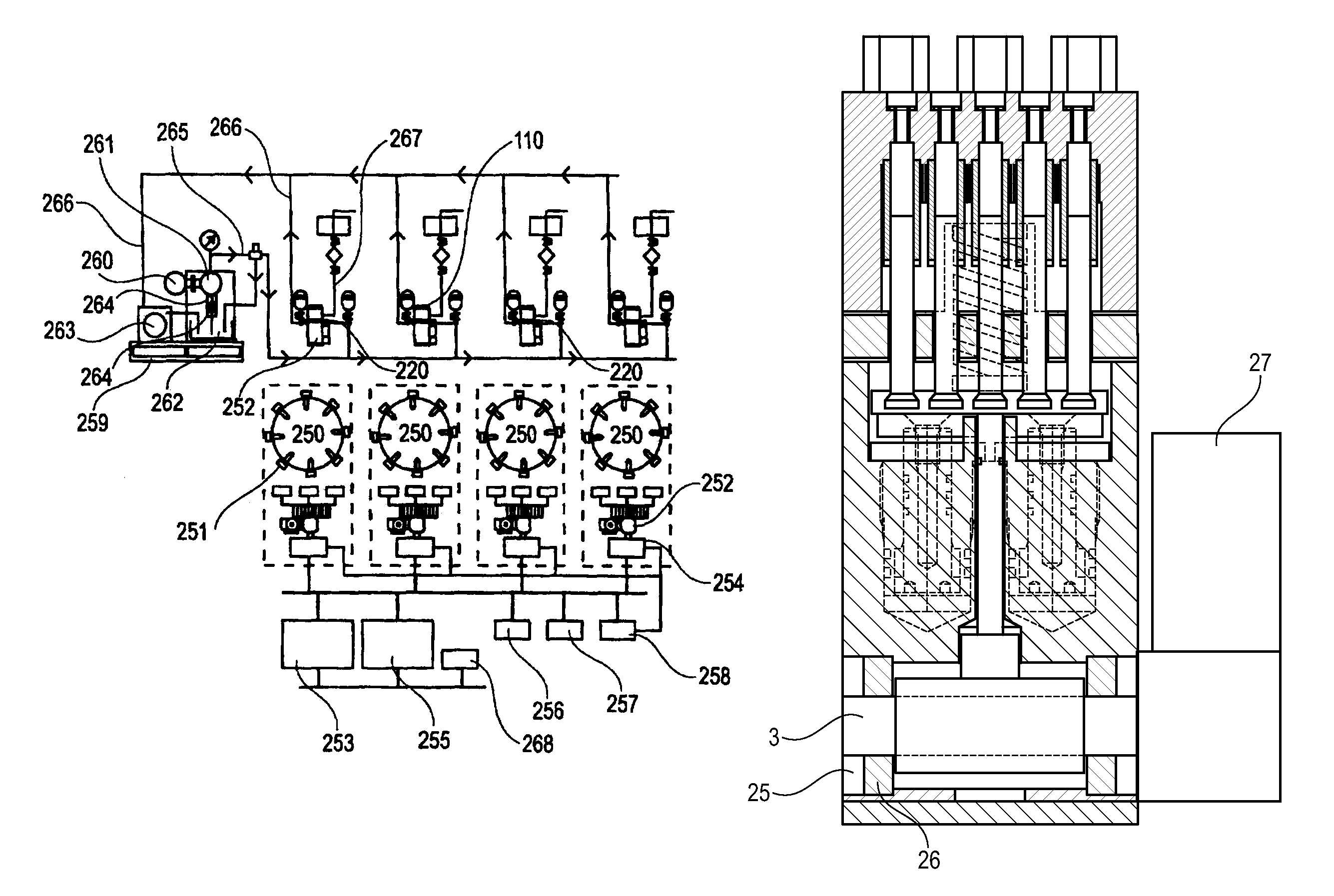 Lubricating apparatus for a dosing system for cylinder lubrication oil and method for dosing cylinder lubricating oil