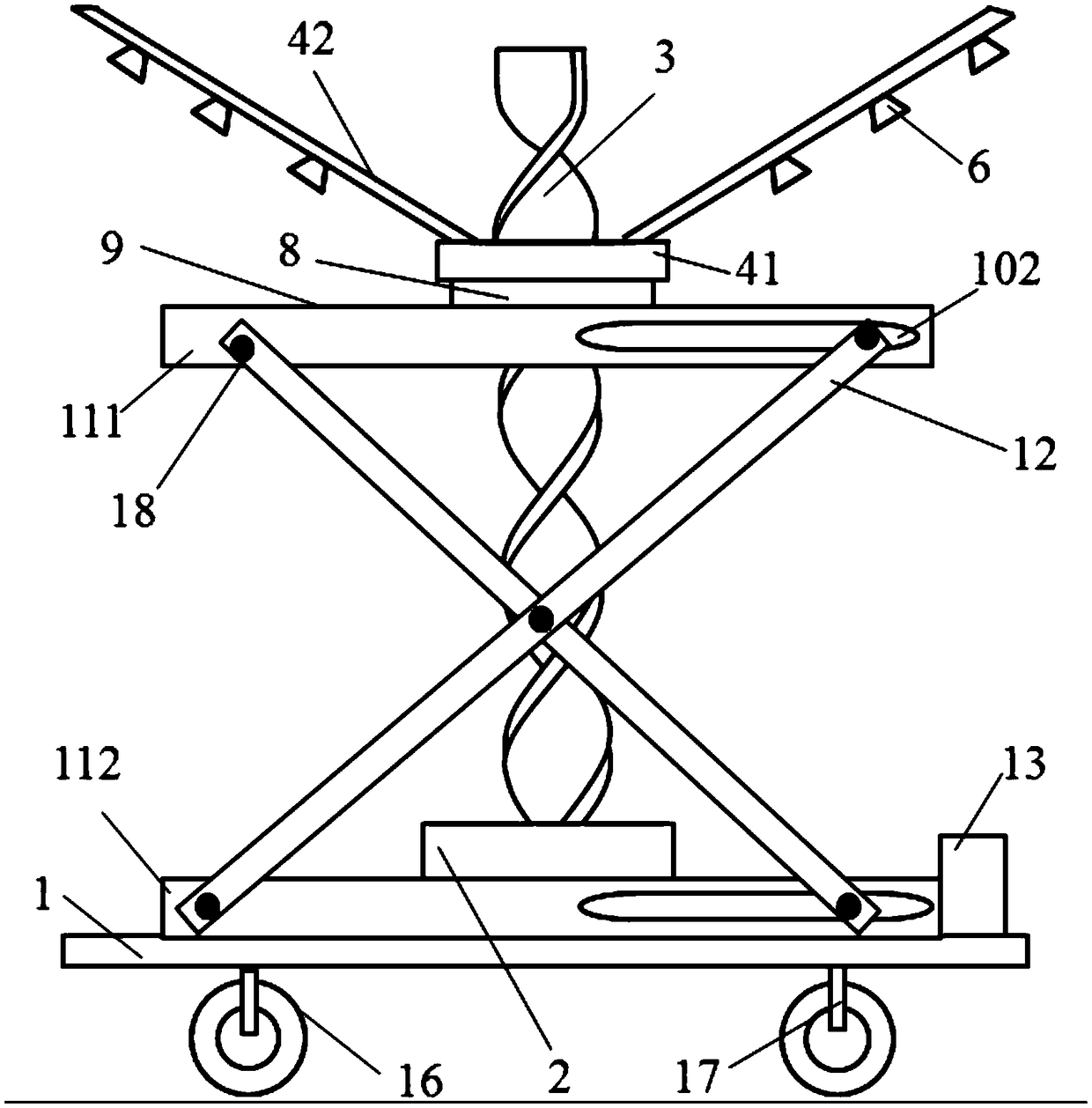 All-directional sprinkling irrigation device for agricultural hydraulic engineering