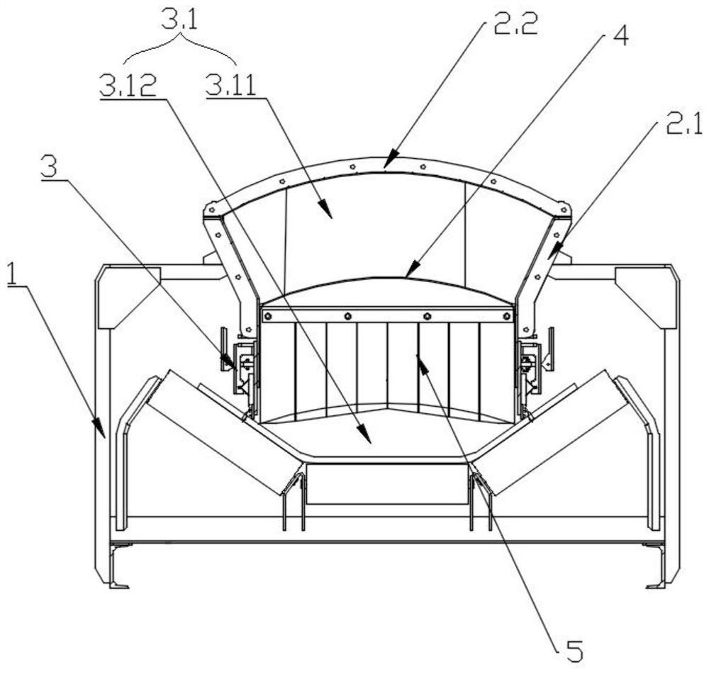 A dual-channel dust-suppressing guide trough for air-material separation