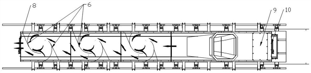 A dual-channel dust-suppressing guide trough for air-material separation