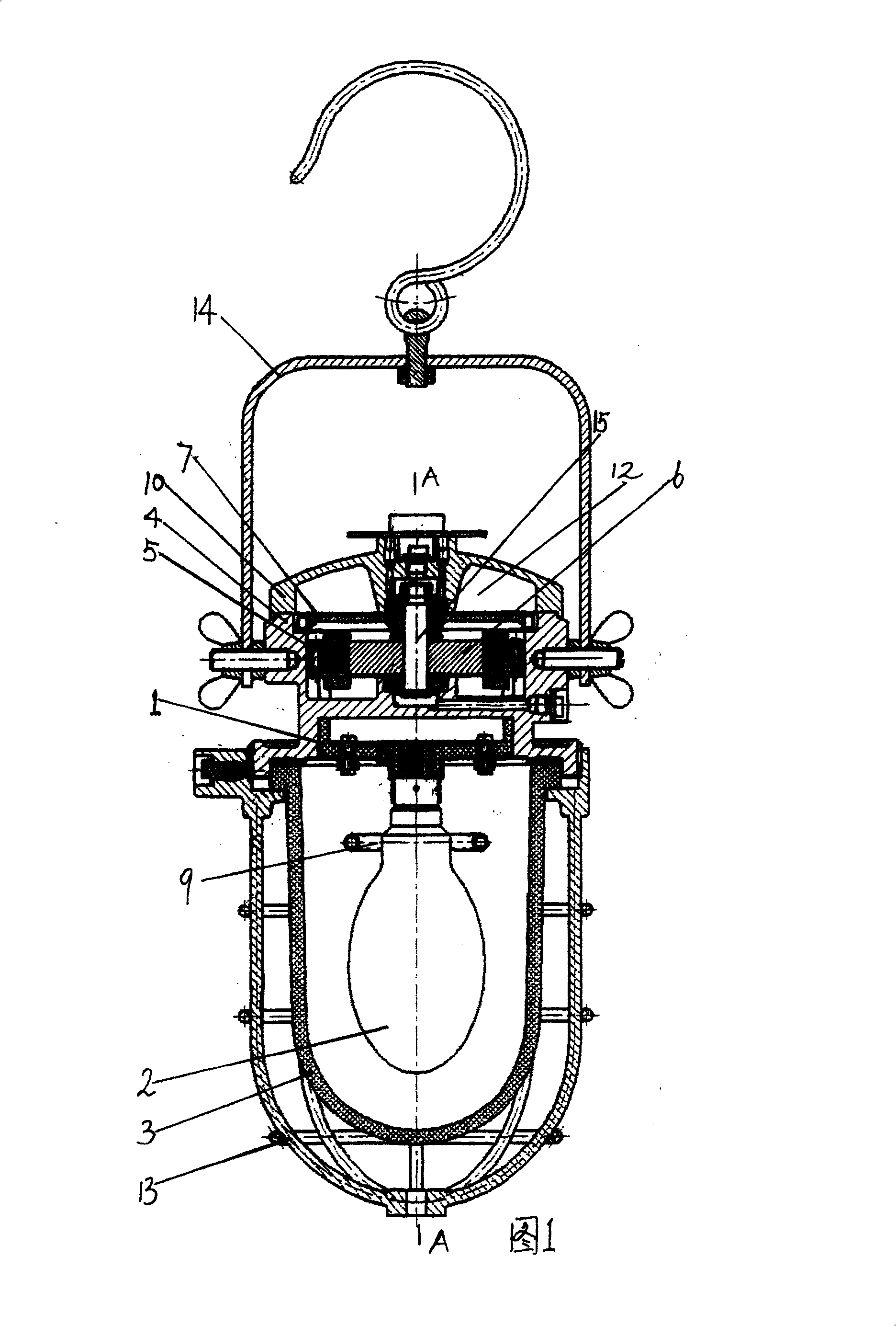 Pneumatic explosion-proof lamp