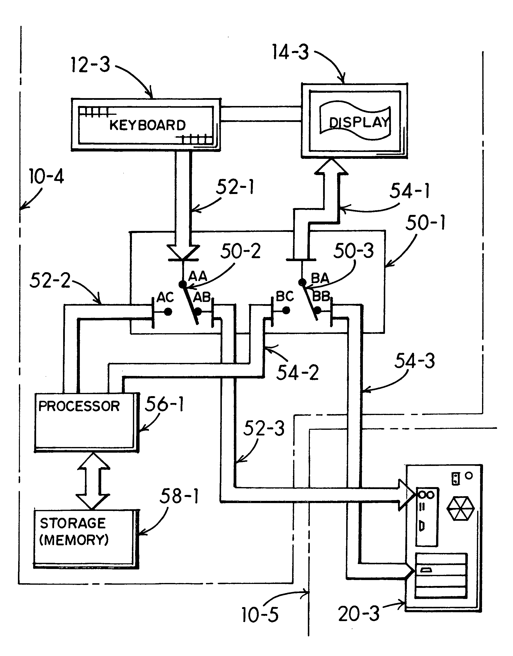 Unitized keyboard and display for desktop personal computer system