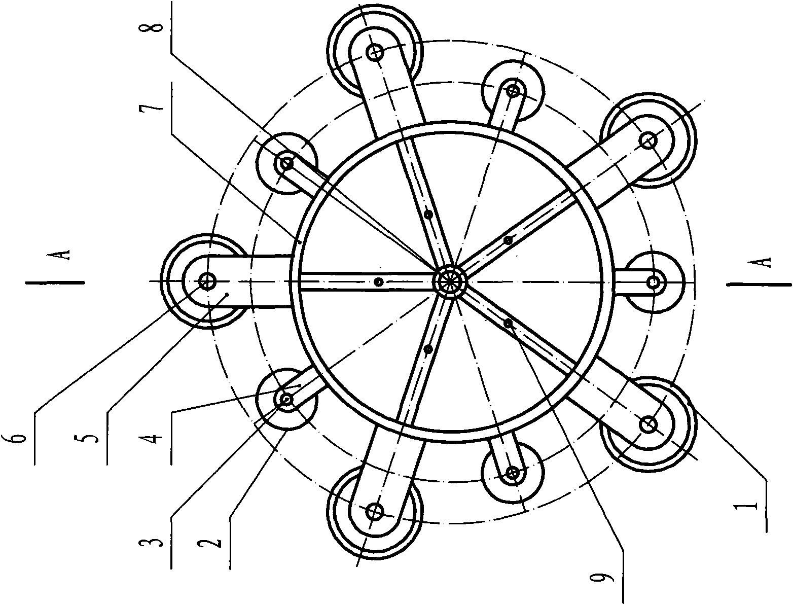 Planetary dual purpose wheel for going upstairs/downstairs and walking