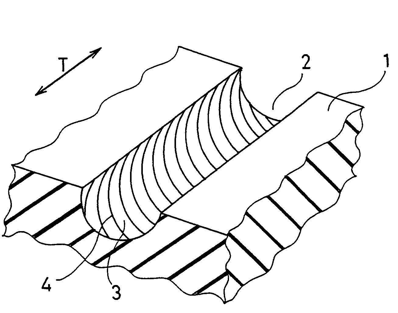 Pneumatic tire with tread including circumferential grooves having inclined ridges or recesses