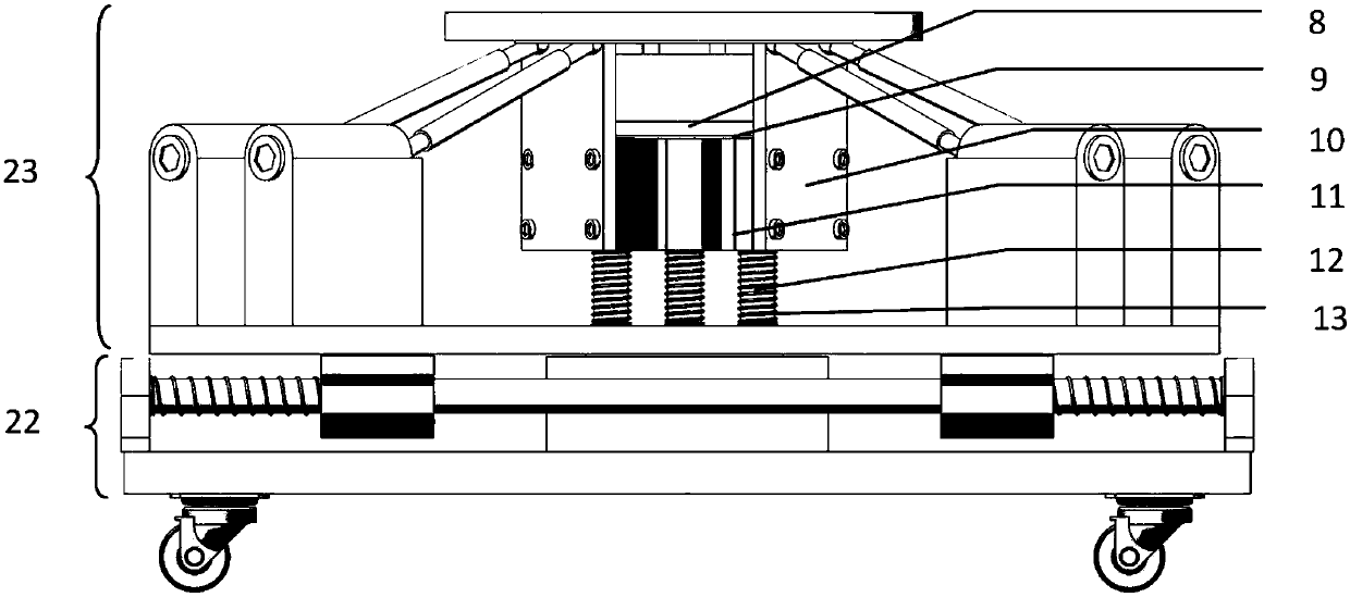 Two-degree-of-freedom positive-negative rigidity parallel low-frequency vibration isolating device