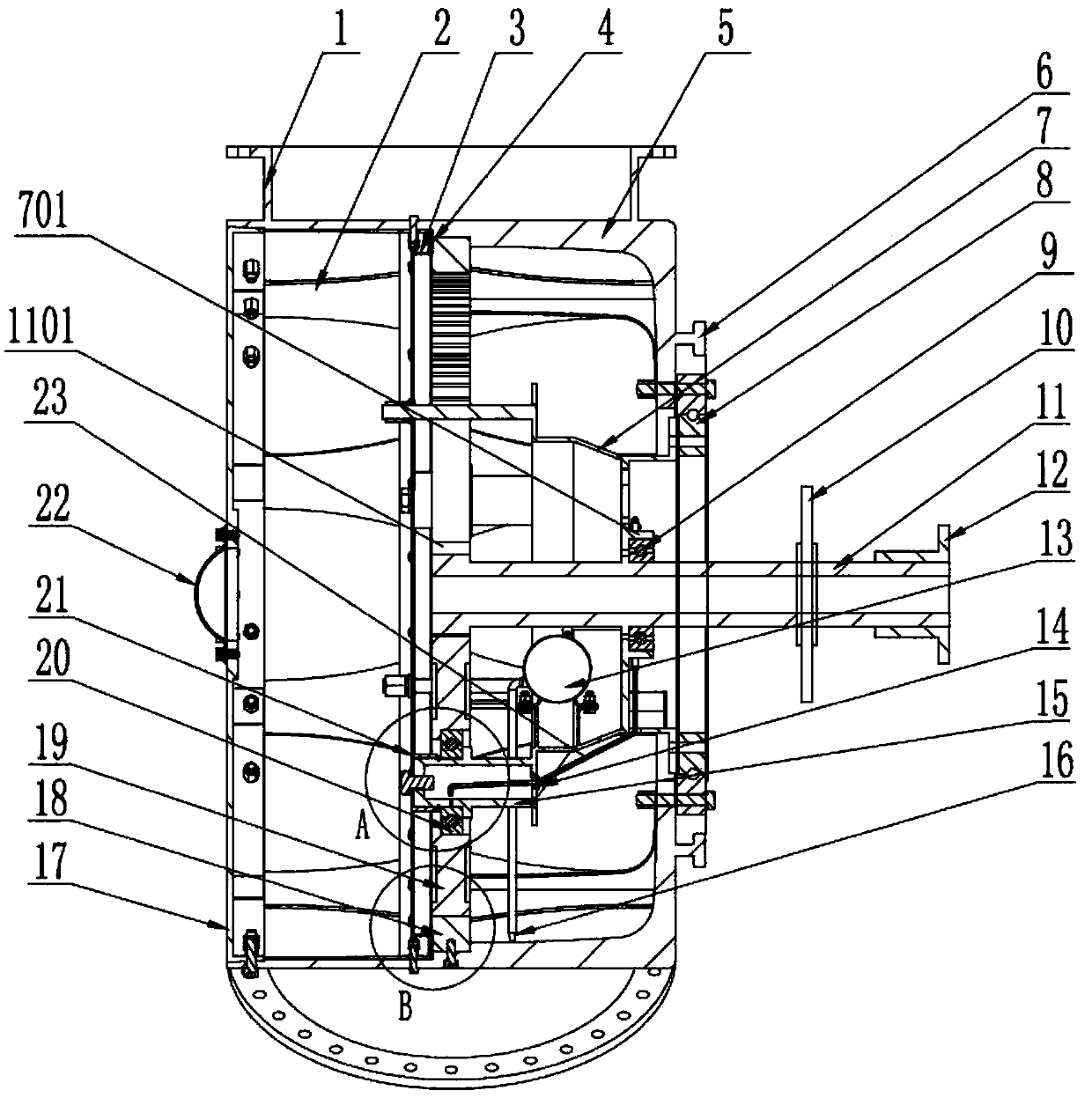 Speed-increasing impeller for wind power generation