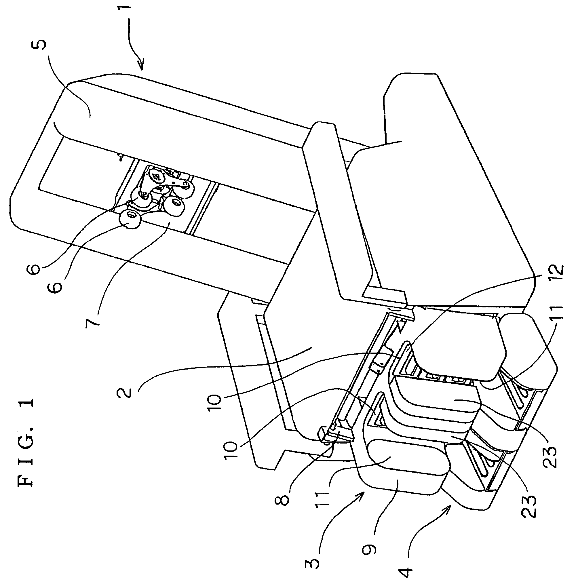 Massage machine with recess having a bottom wall and opposite side walls that are inflatable