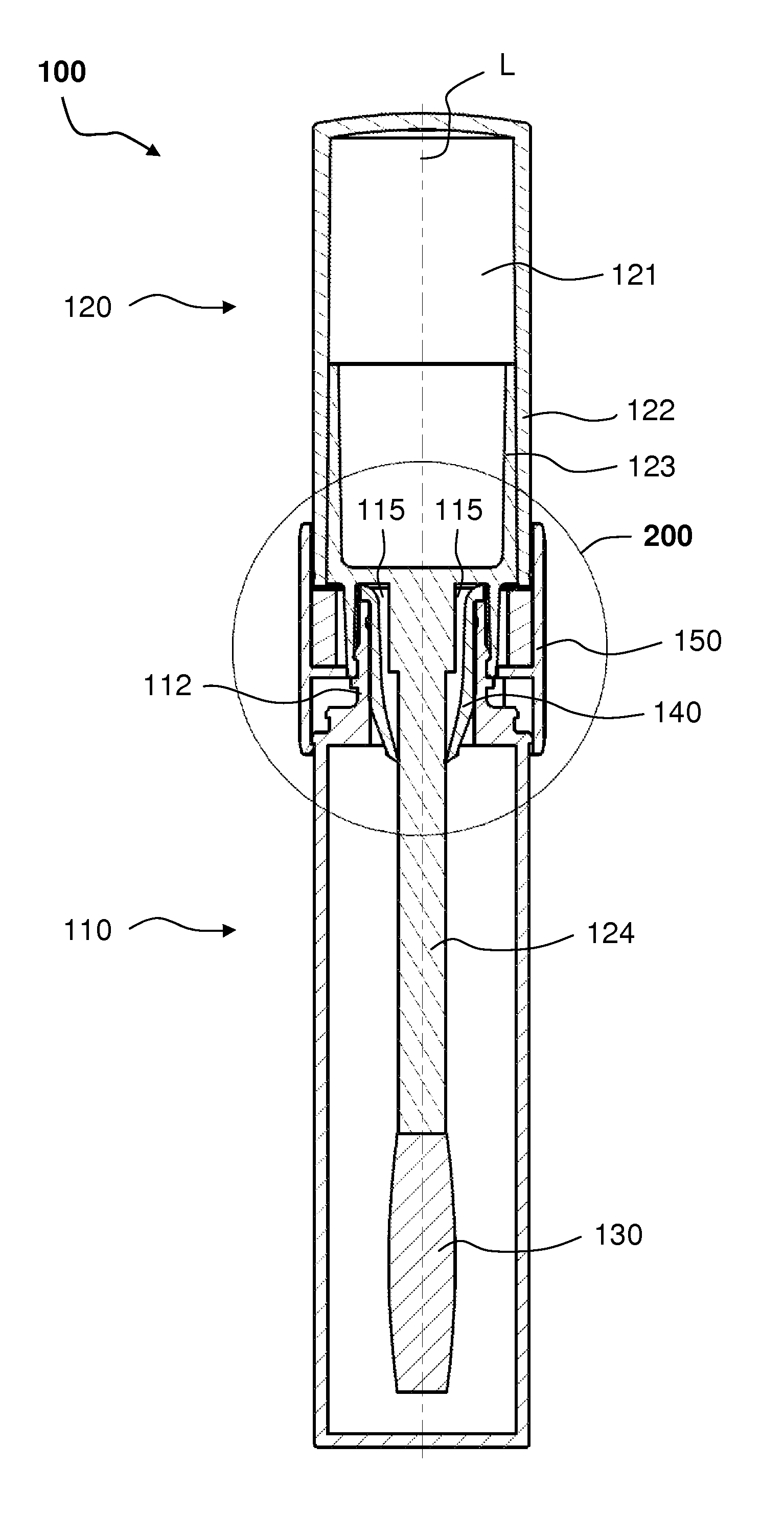 Cosmetics unit with latching closure that can be blocked