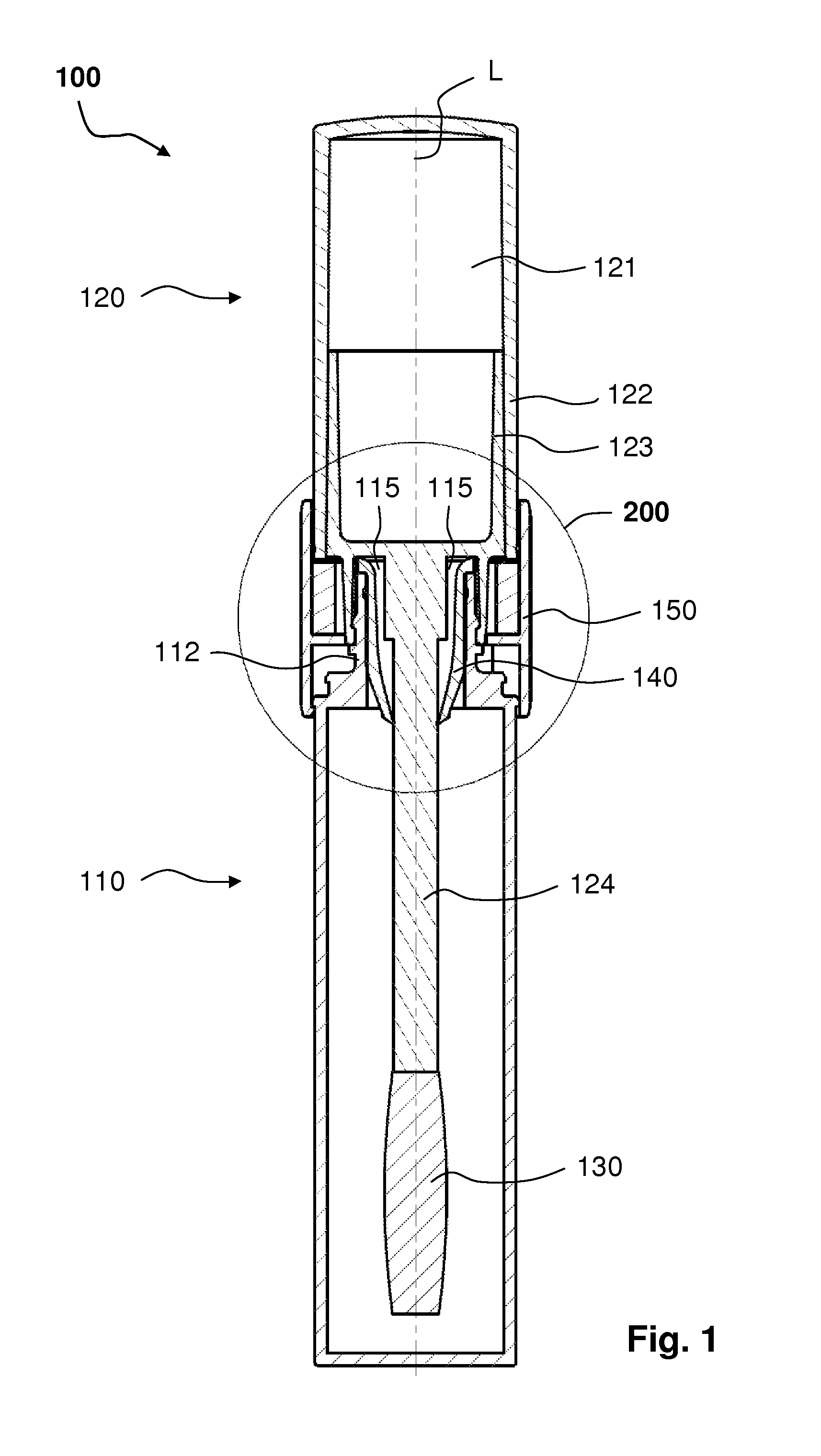 Cosmetics unit with latching closure that can be blocked