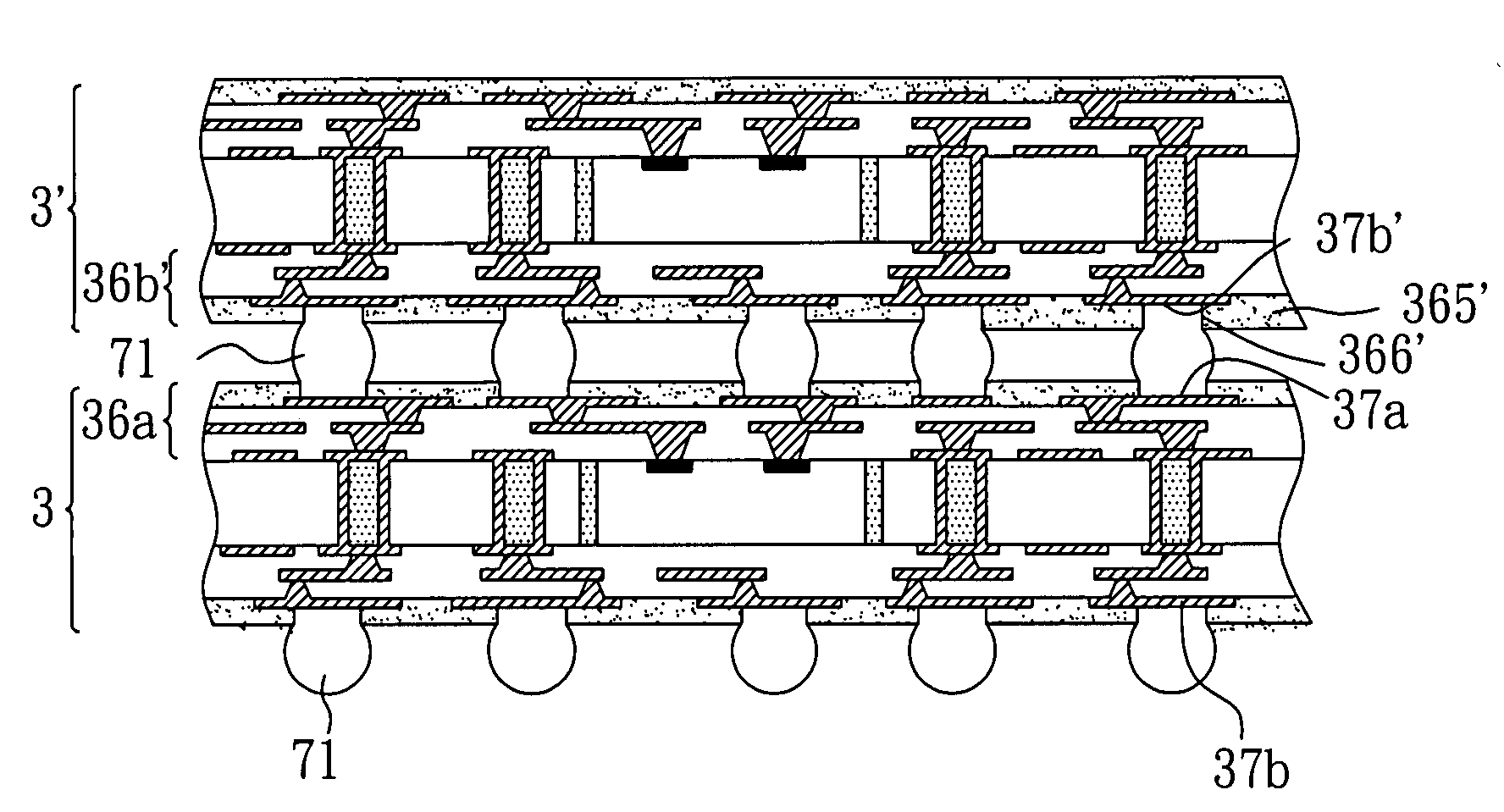 Stacked package module